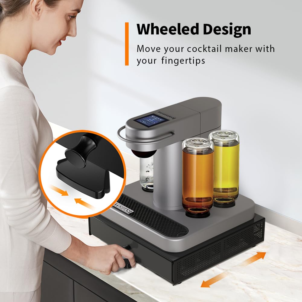 Dfynest Cocktail Capsule Storage Drawer Organizer - Compatible with Bartesian Cocktail Maker - BEV Black Decker Cocktail Maker - Holds Up to 36 Capsules - Home Bar Accessories for Cocktail Maker,Black