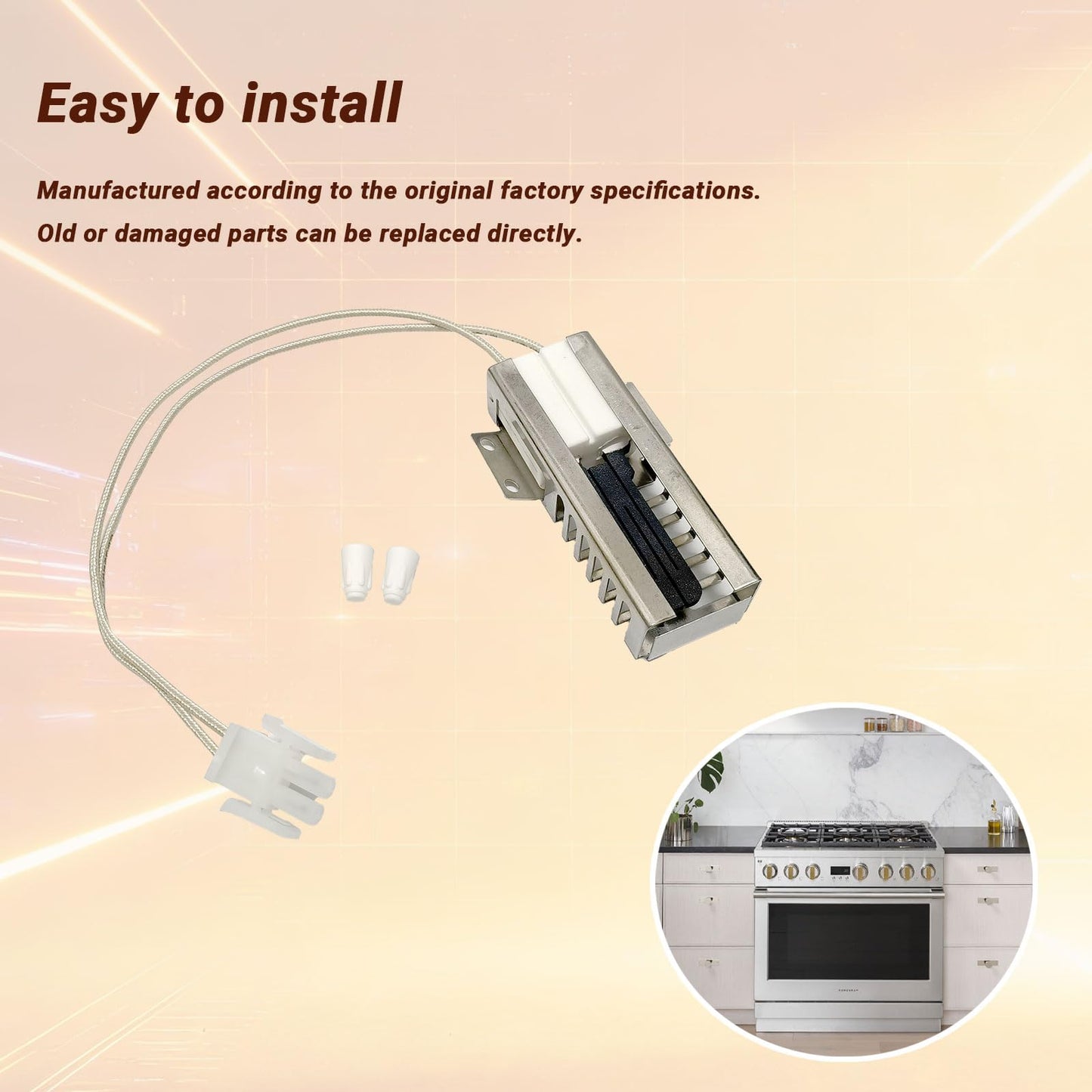 WB13X25264 Gas Oven Igniter Glowbar Compatible with GE Gas Range ZGP366LR2SS ZGP364NDR1SS ZGP364NDR2SS & Replaces WB13K10040 4464424 AP5986243 PS11726669 EAP11726669