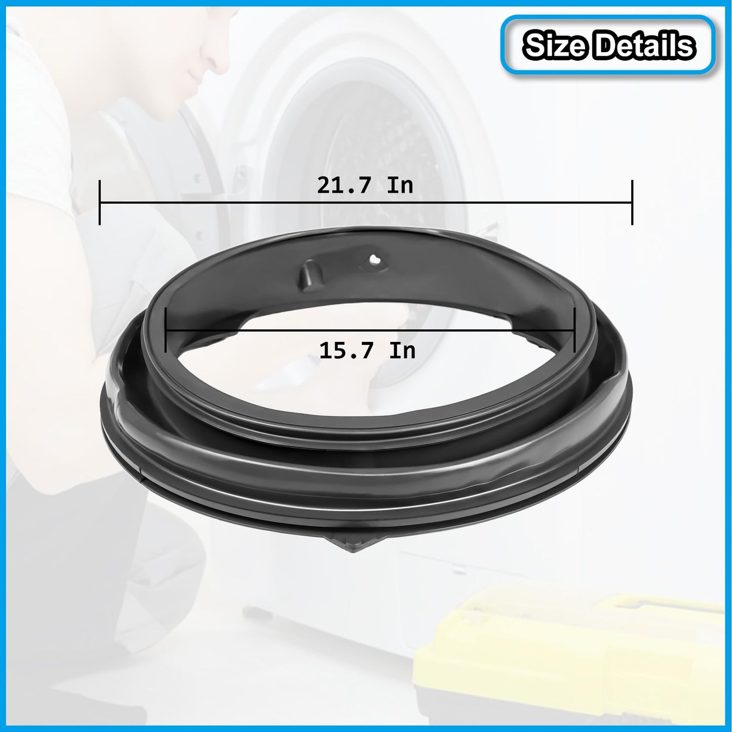W11314648 W10897390 Washer Door Boot Seal Gasket Bellow Diaphragm for Whirlpool, Maytag, Inglis & Amana MHW5630HW3 WFW5605MW0 MHW5630HC2 WFW6620HW0 MHW6630HC0, Replace# AP6835703 4931032 PS12711495