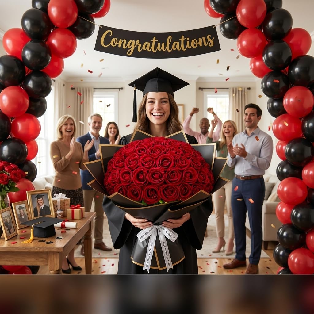 Waipfaru Red Roses Artificial Flowers Bulk, Real Touch Velvet Roses with Wrapping Paper, 50 Pcs Fake Flowers for Wedding Centerpieces Bridal Bouquet Valentines Mothers Day Graduation Decor