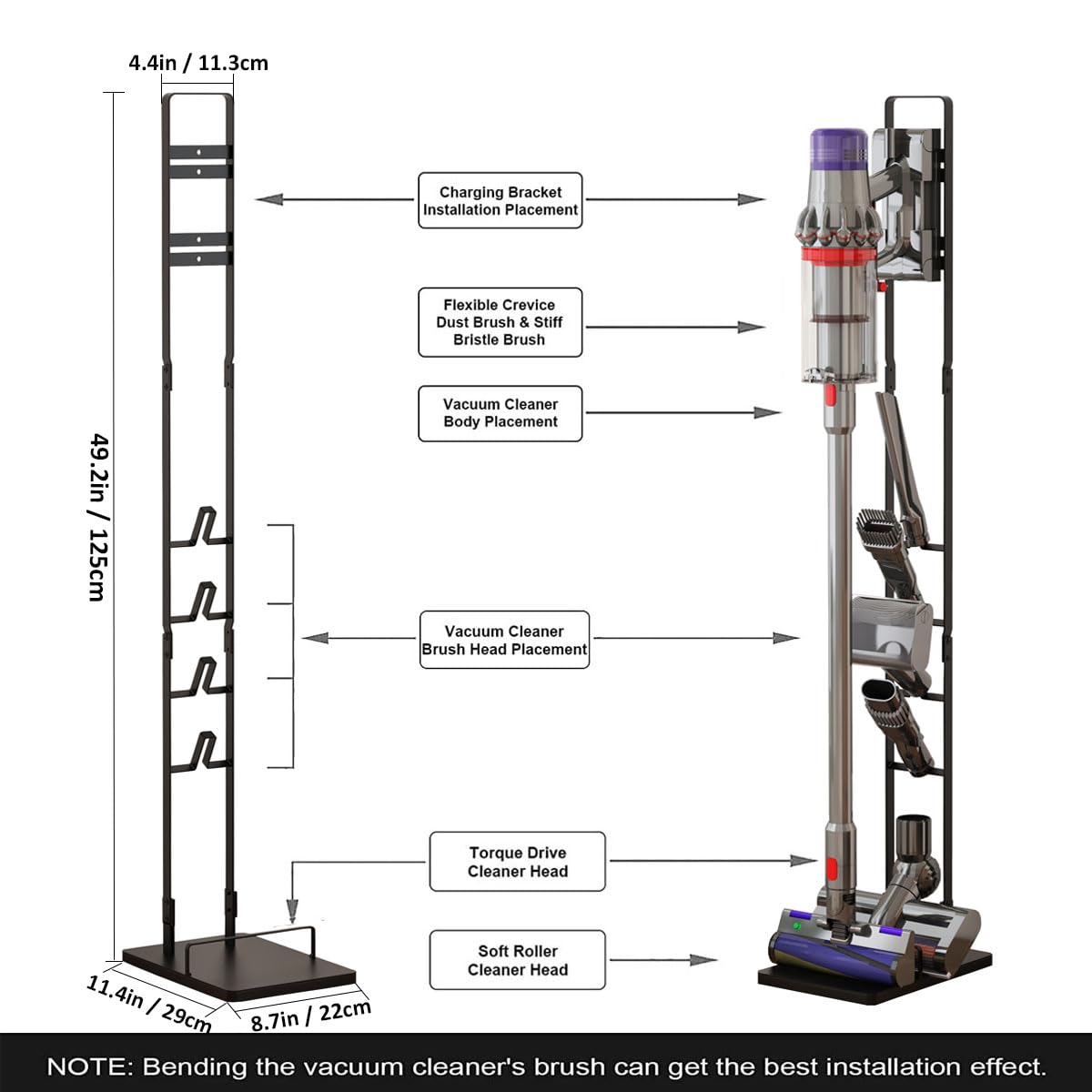 Foho Vacuum Stand Compatible for Dyson V15 V11 V10 V8 V7 V6, Stable Metal Storage Bracket Holder for Handheld DC30 DC31 DC34 DC35 DC58 DC59 DC62 Cordless Vacuum Cleaners & Accessories
