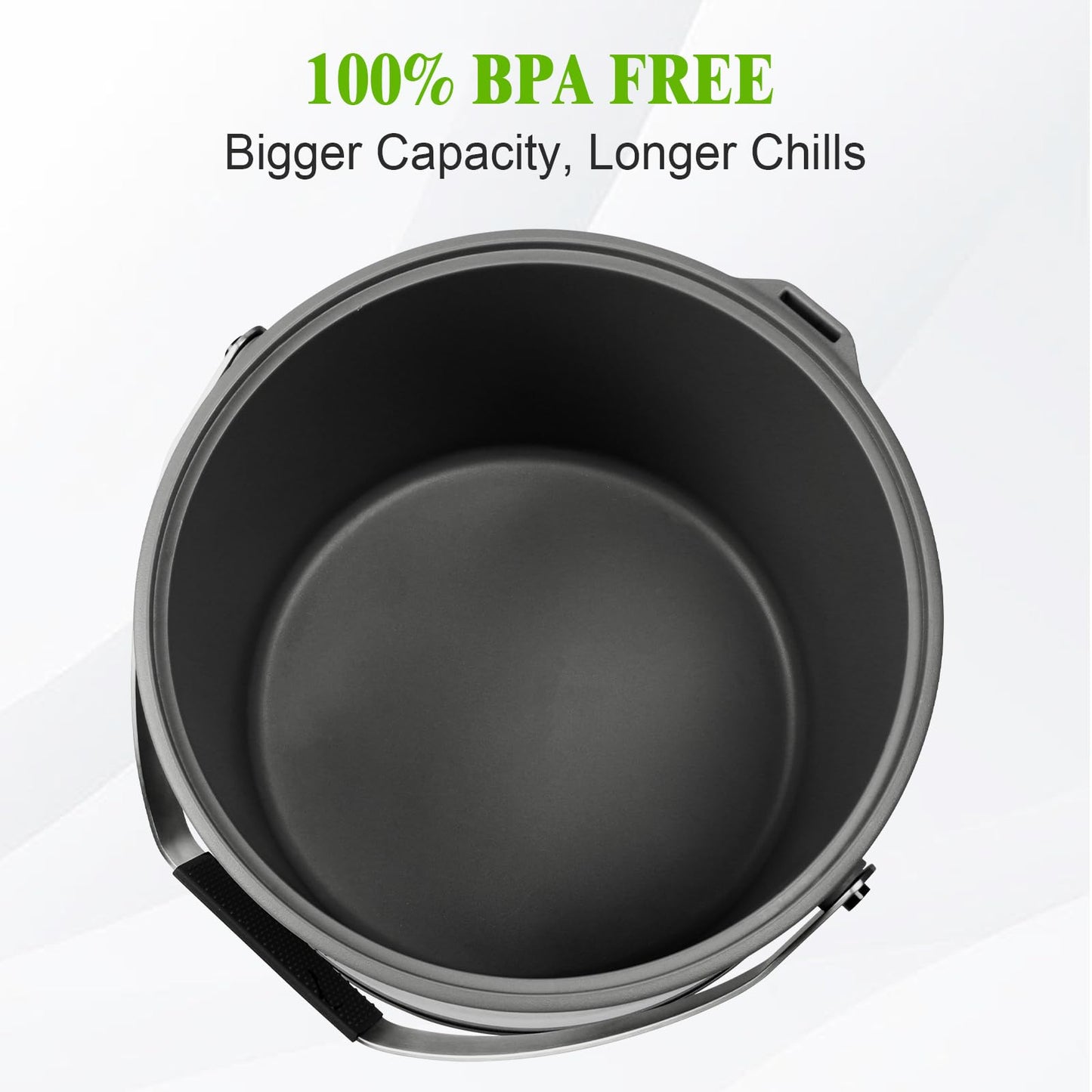 FiveHome 5QT/4.8L Insulated Ice Bucket for Parties, Large Capacity Double-Wall Beverage Bucket with Scoop & Lid for Champagne, Wine, Cocktail (Black)