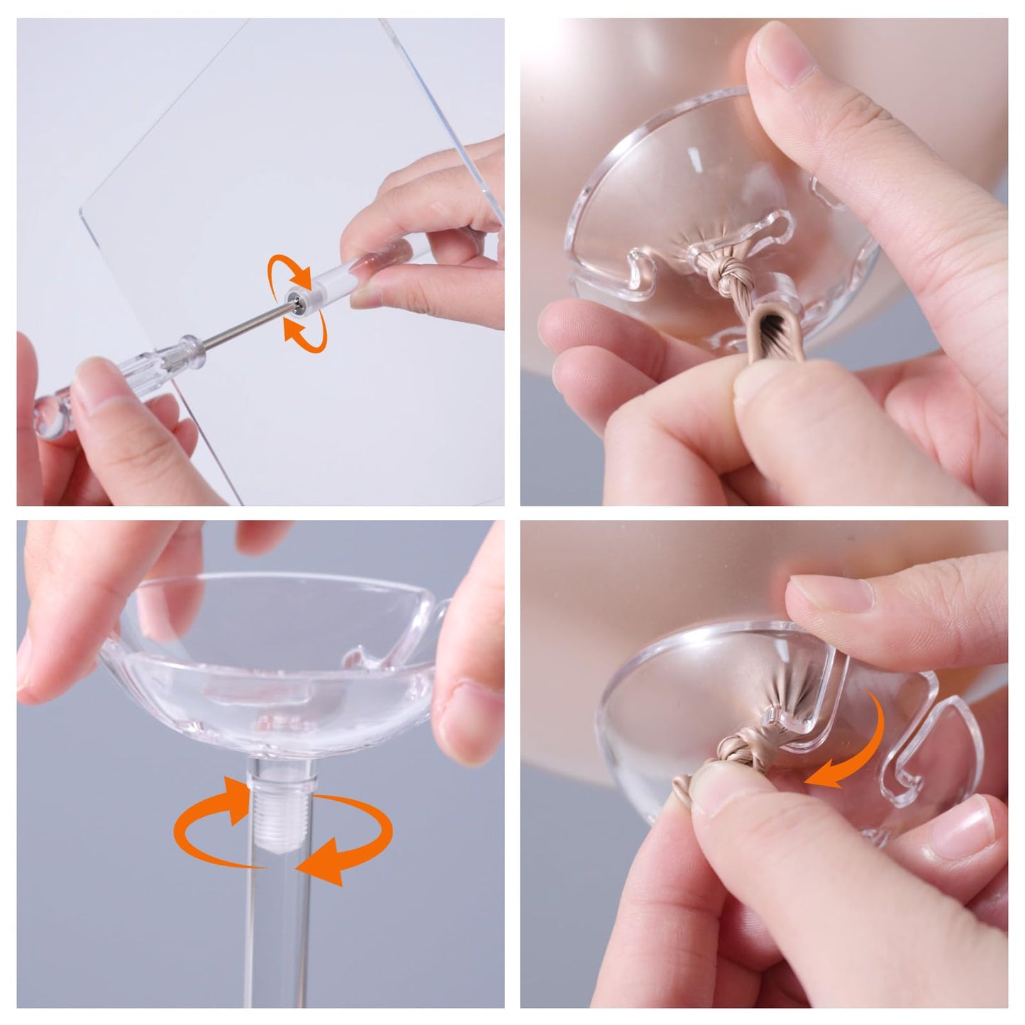 HONTUU 6 Pack Clear Acrylic Balloon Stand Kit, 23.6 Inch Reusable Balloon Sticks Holder with Base Perfect for Tabletop Centerpiece Party Event Decorations (23.6" 6 Pack)