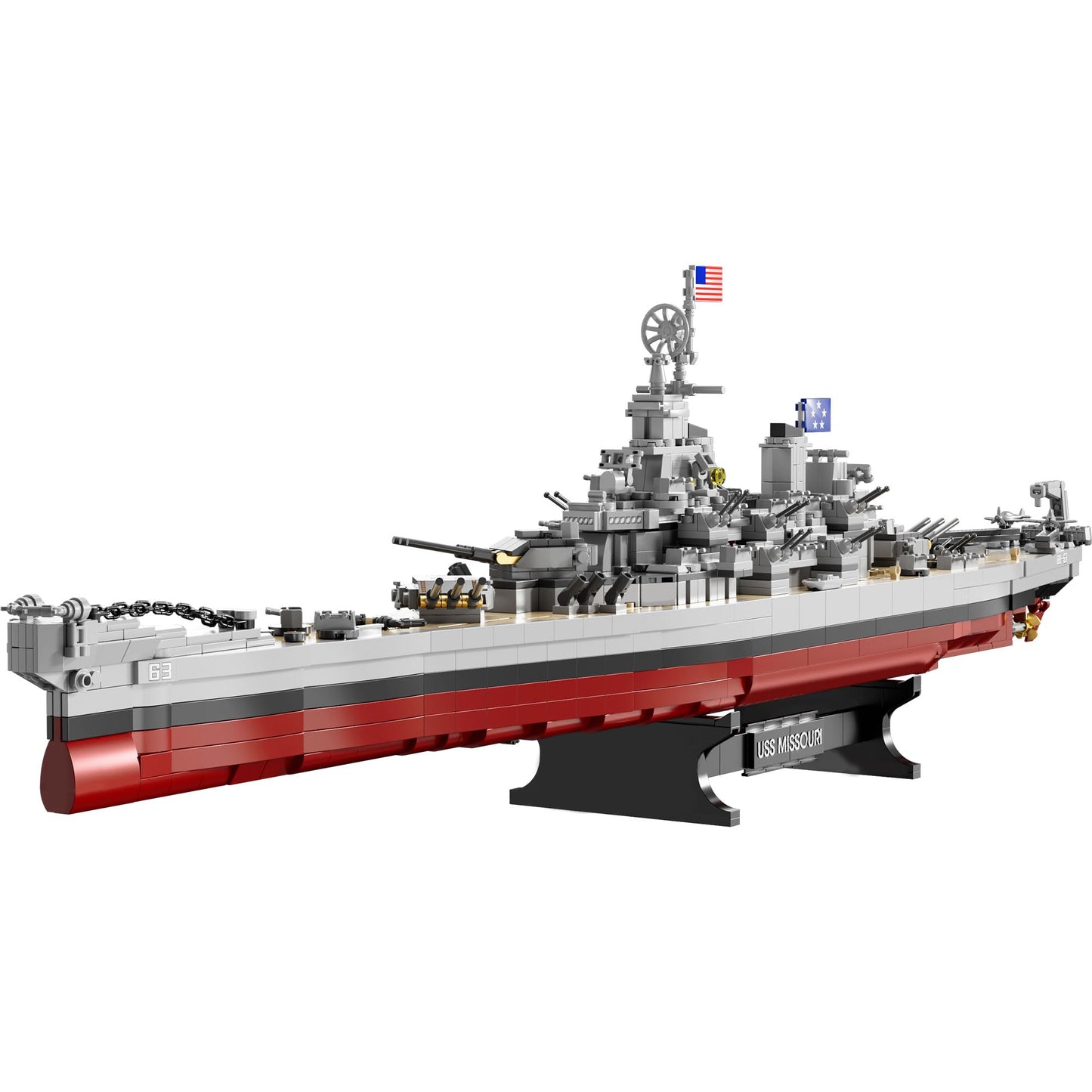 SEMKY Military Series USS Missouri BB-63 MOC Building Blocks and Engineering Toy（2228 Pieces）,WW2 Warship for Kid and Military Fan