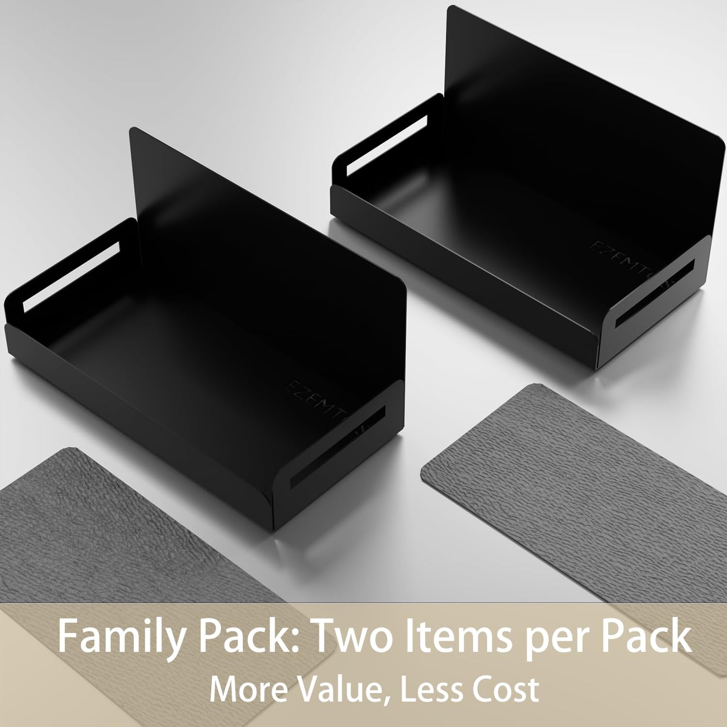 Ezemtos 2-Pack Magnetic Spice Rack for Refrigerator - Heavy-Duty 20LB Capacity - Strong Magnetic Shelves for Classroom Whiteboards and Garage Tools, Kitchen Organizer for Utensils, Black