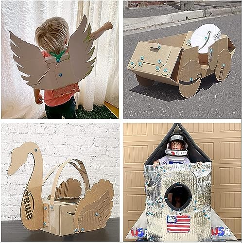 Makedo Discover | 126 Piece Cardboard Construction Toolbox for 1-5 Makers | STEM and STEAM Educational Toys for Kids | at Home Play + Classroom Learning | Reusable Tools for Boys and Girls Age 5+