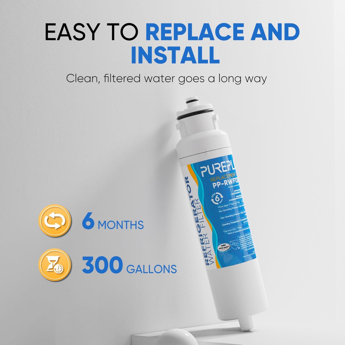 PUREPLUS HX2017FR-A Repleacement for NS-WF26FD9-1, Compatible with Hisense HRF266N6CSE1, HRF266N6CSE, HRF209N6CSE, HRF254N6TSE, Insignia NS-RFD26SS9, NS-RFD21CISS0 Refrigerator Water Filter, 3PACK