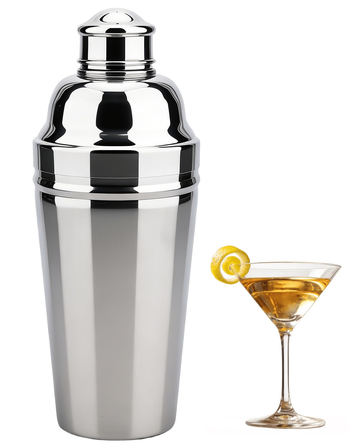 MeowvCraft 60oz Large Cocktail Shaker, Stainless Steel Bartender Professional Drink Shakers with Built-In Strainer, Martini Shaker Bar Home Mixology Tool, Sliver Large Drink Mixer Bartending Tool