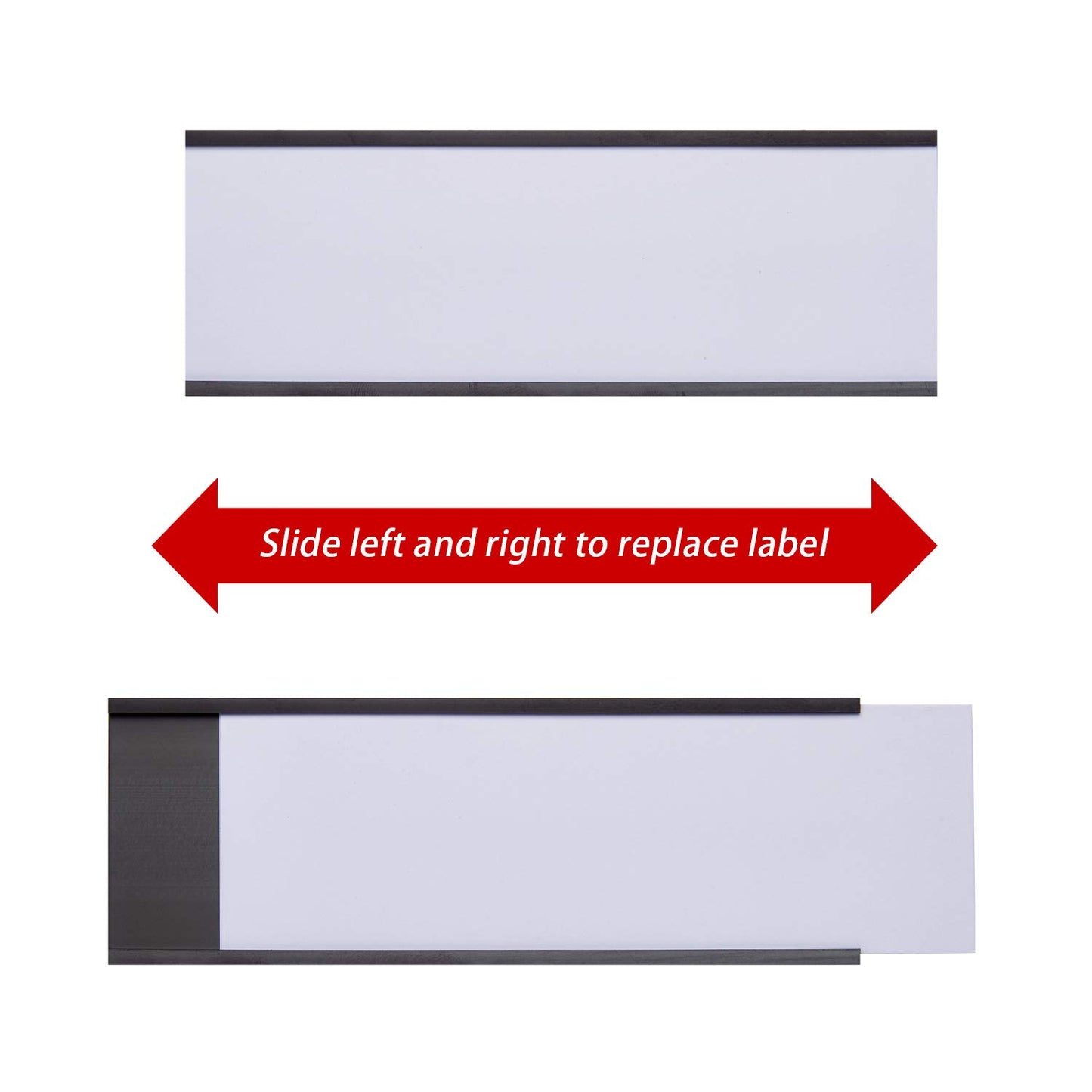 Eeoyu Magnetic Label Holders with Magnets Magnetic Data Card Holders with Clear Plastic Protectors for Metal Shelf, Whiteboard, Set of 50 (2 x 5.5 Inch)