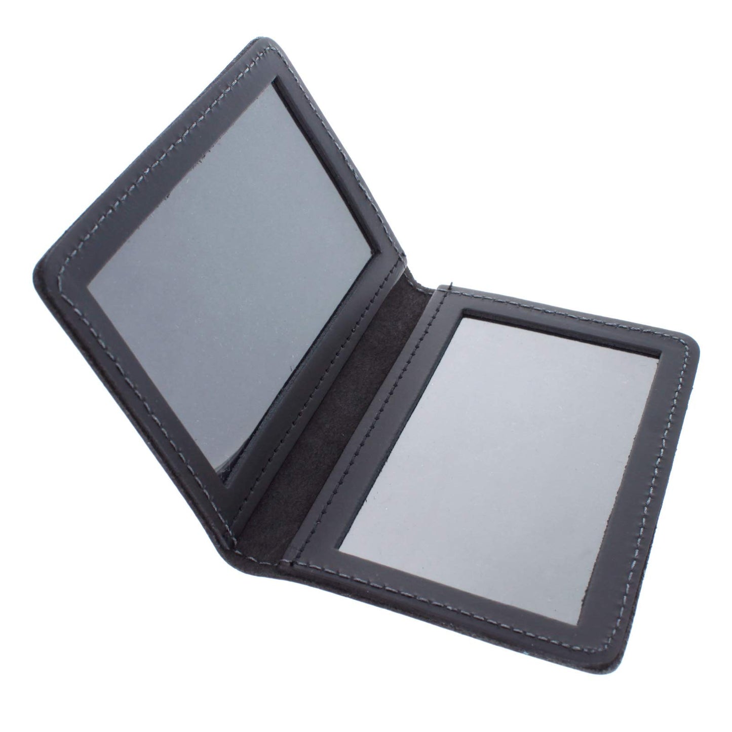 ASR Federal Leather Bifold Minimalist Double ID Card Credential Holder (Smooth Black)