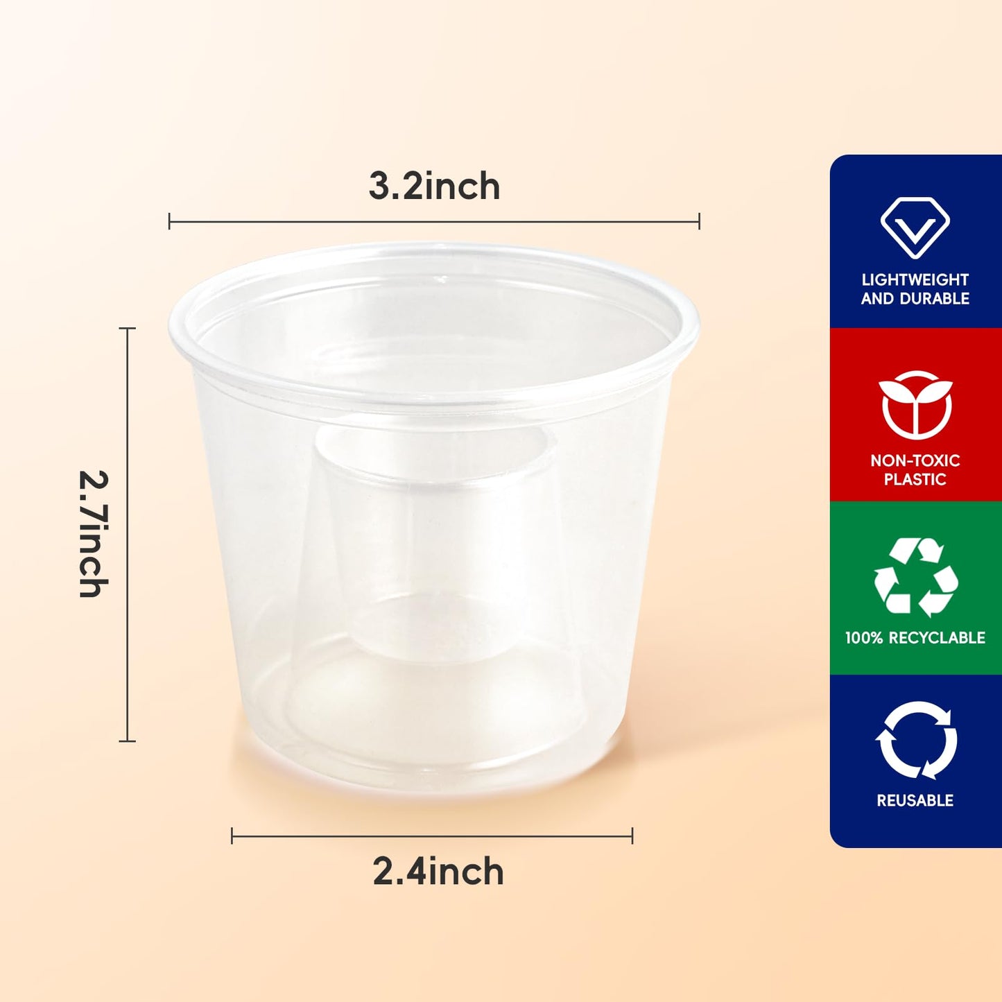 JOLLY CHEF 500 Disposable Bomber Cups Jager Bomb Shot Glasses plastic, Highly Durable and Reusable Shot Cups,Perfect for Wedding, Thanksgiving, Halloween, Christmas Party