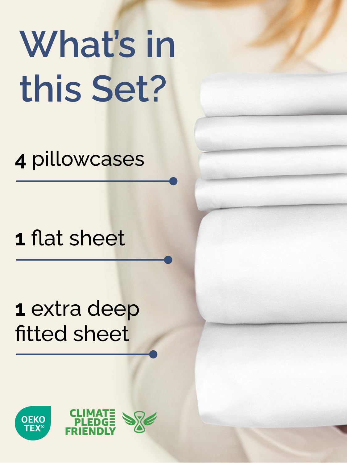 Extra Deep King Sheet Set - 6 Piece Breathable and Cooling Sheets - Hotel Luxury Bedding for Women, Men, Kids & Teens - Easy & Secure Fit - Soft, Wrinkle Free and Comfy - Extra Deep Pockets - White