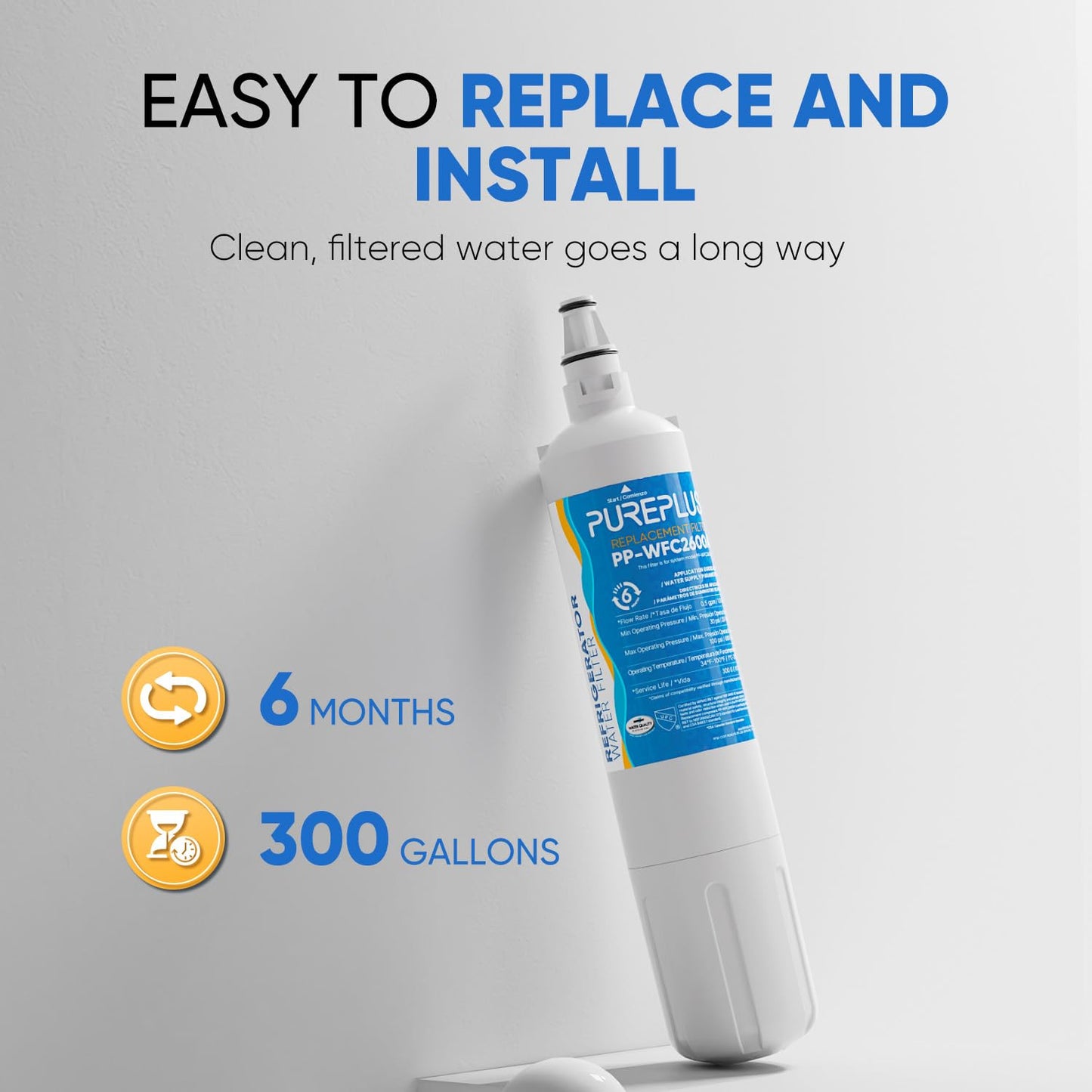 PUREPLUS 4204490 Replacement For Sub Zero, Sub-Zero 4204490, 4290510 Refrigerator Water Filter, 3 Pack