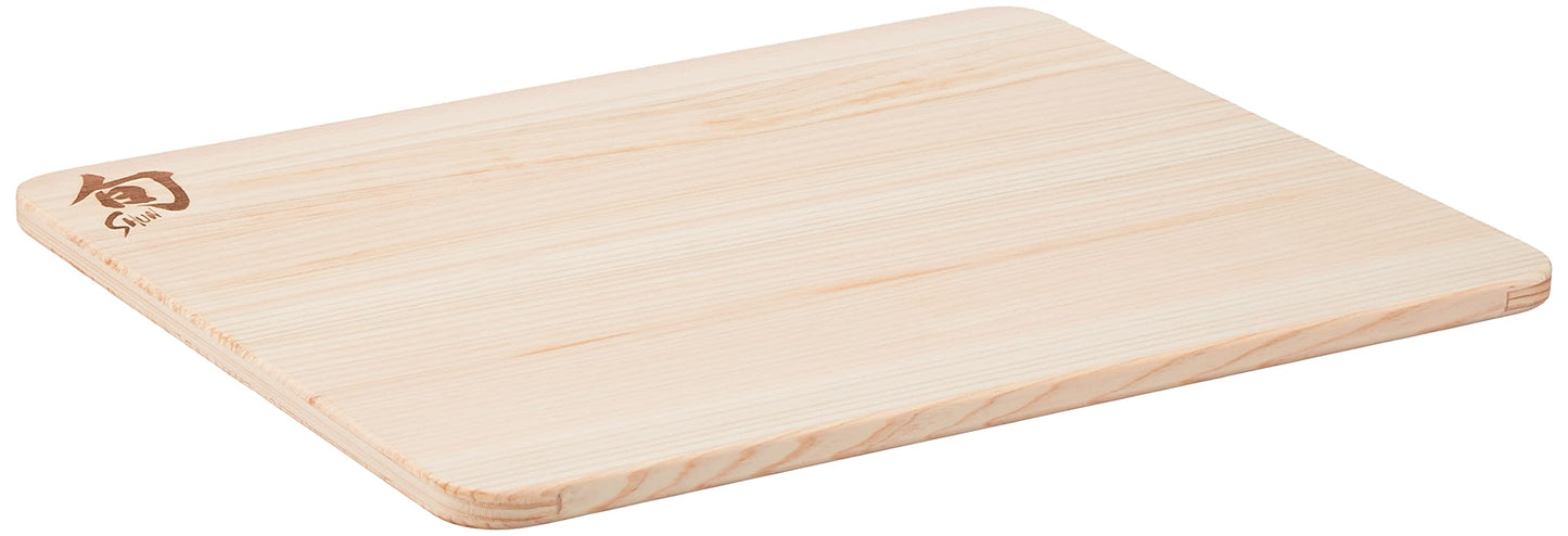 Shun Cutlery Small Hinoki Cutting Board, 10.75" x 8.25" Small Wooden Japanese Chopping Board for Kitchen, Medium-Soft Wood Preserves Knife Edges, Forest Stewardship Council Certified