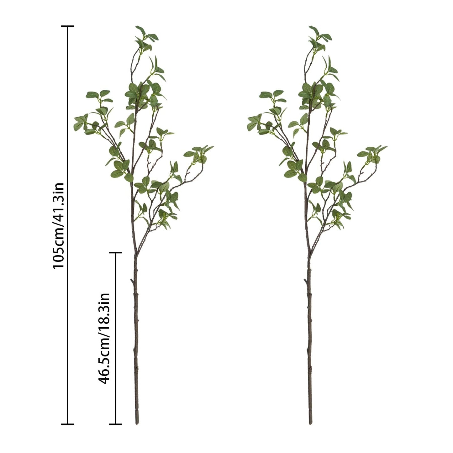 Ruidazon 6 pcs Artificial Greenery Stems, 41.3’’ Tall Fake Plants Branches Faux Greenery Ficus Twig Leaf for Home Garden Shop Office Desk Decoration