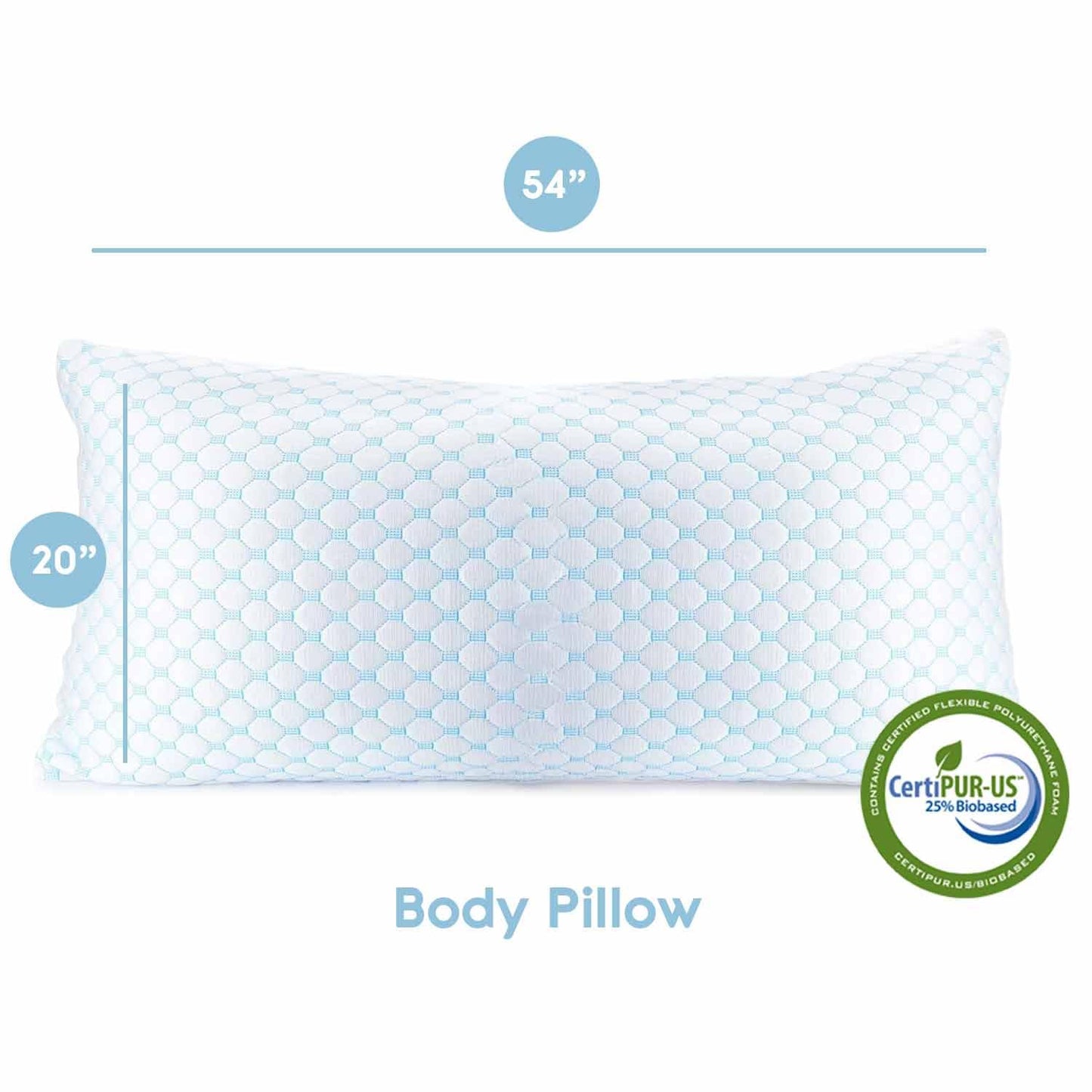 Nestl Cooling Body Pillow for Sleeping 1 Pack, Luxury Shredded Memory Foam Body Pillows, Adjustable Cold Gel Pillows for Hot Sleepers, Supportive Long Pillow for Bed Side Back Stomach Sleepers