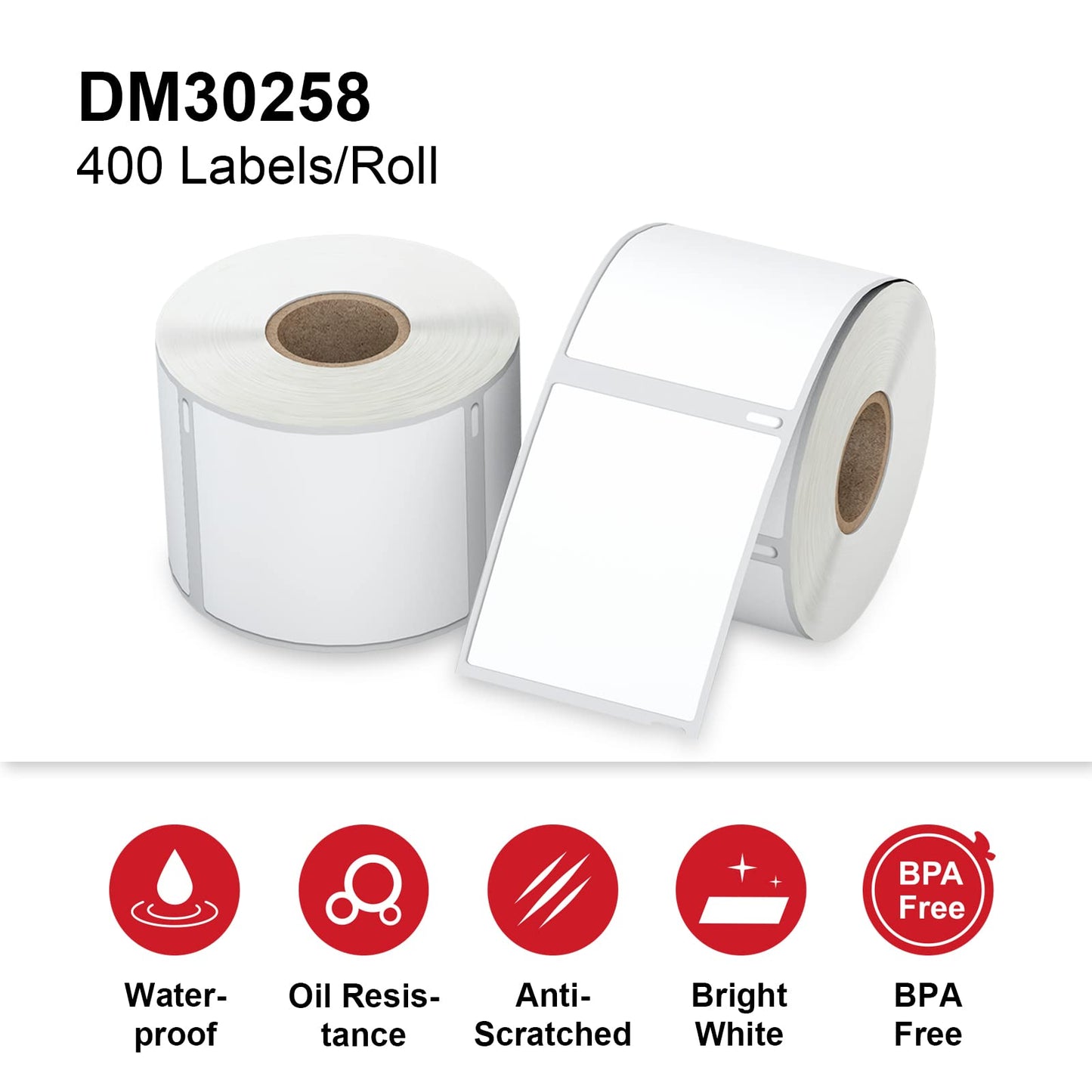 6400 Pcs 2-1/8" x 2-3/4" Labels Replacement Work with Dymo 30258 Shipping Labels (NOT FIT Dymo 550 & 5XL), Misofuki 16 Rolls Waterproof Direct Thermal Labels Used with Labelwriter 450, 450 Turbo, 4XL