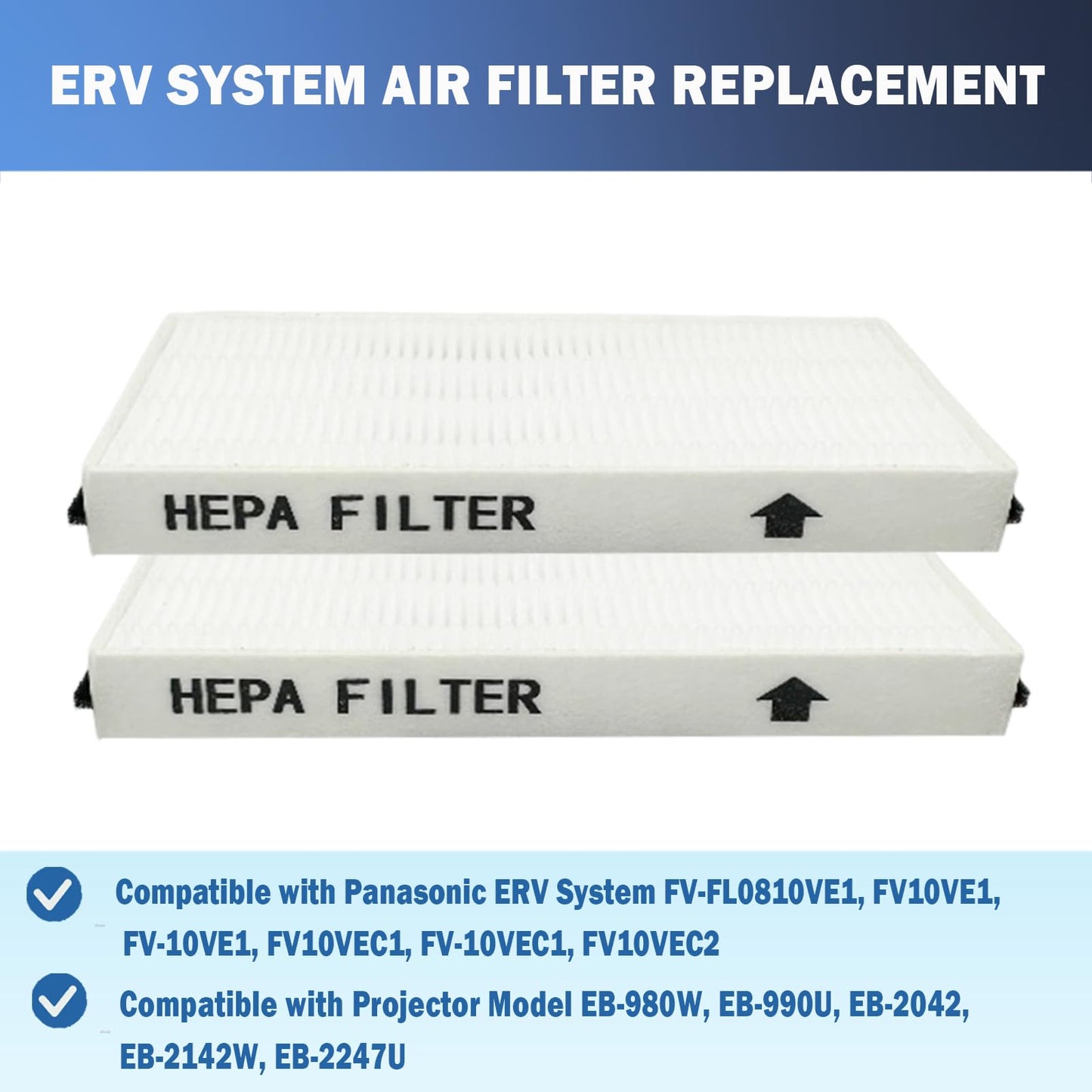4 Pack FV-FL0810VE1 Air Filter Replacement Fit for Panasonic ERV System FV10VE1, FV-10VE1, FV10VEC1, FV-10VEC1