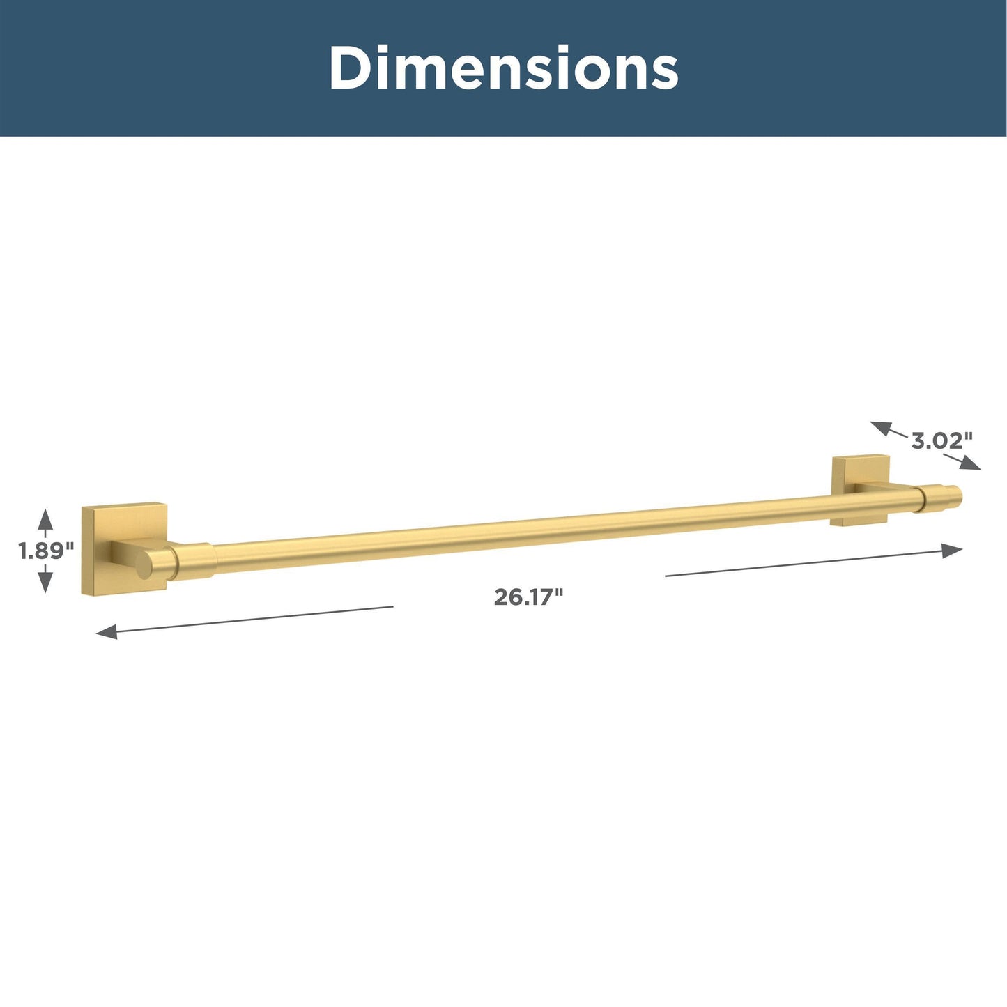 Franklin Brass Maxted (1-Pack) 24' Towel Rack for Bathroom, Modern Gold Bar Holder Wall Mounted Rod, Hardware | Accessories MAX24-MG