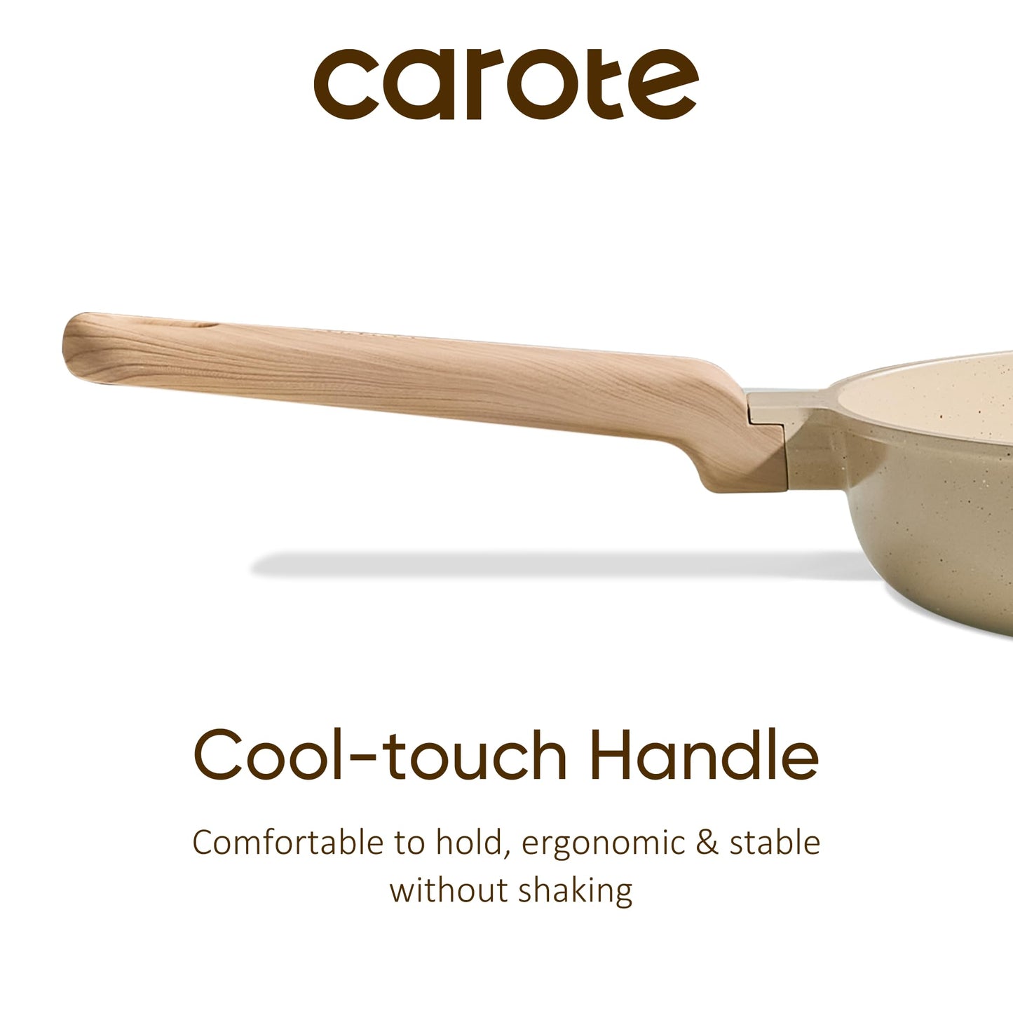 CAROTE 10" Frying Pan Set, Ceramic Frying Pan, Non-Toxic PTFE & PFOA Free Fry Pan & Omelet Pan, Compatible with Induction, Gas Cooktops