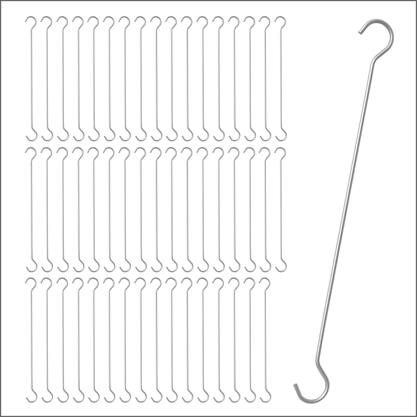 Clip Strip 50 Pack Ceiling and Window Double C Display Hook Sign Holders Brand, 12", Steel, 3/32" Diameter, Banner, Poster, and Sign Hanger