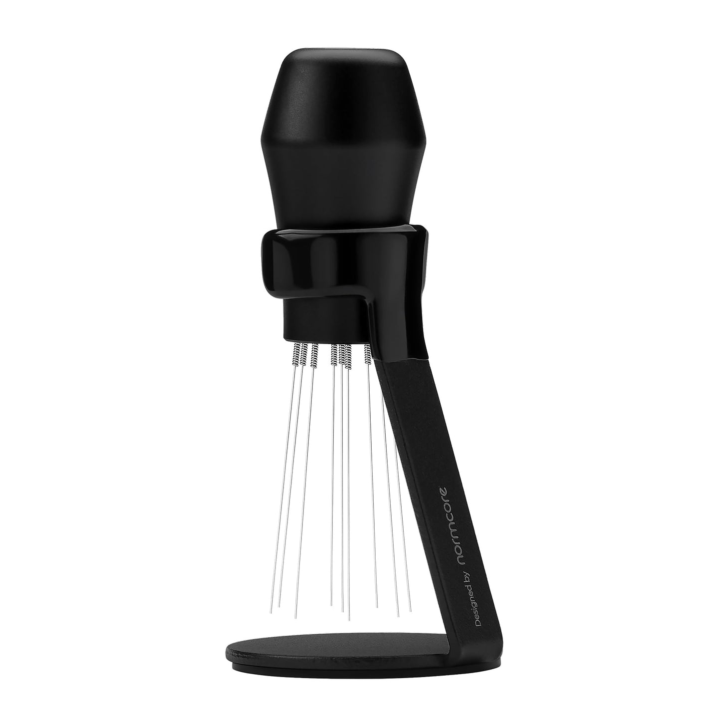 Normcore WDT Distribution Tool with Stand V3-9 Prong Needle Espresso Stirrer - 18 Needles 0.25mm / 0.3mm Thick Spring Wires - Weiss Distribution Technique - Anodized Aluminum Handle