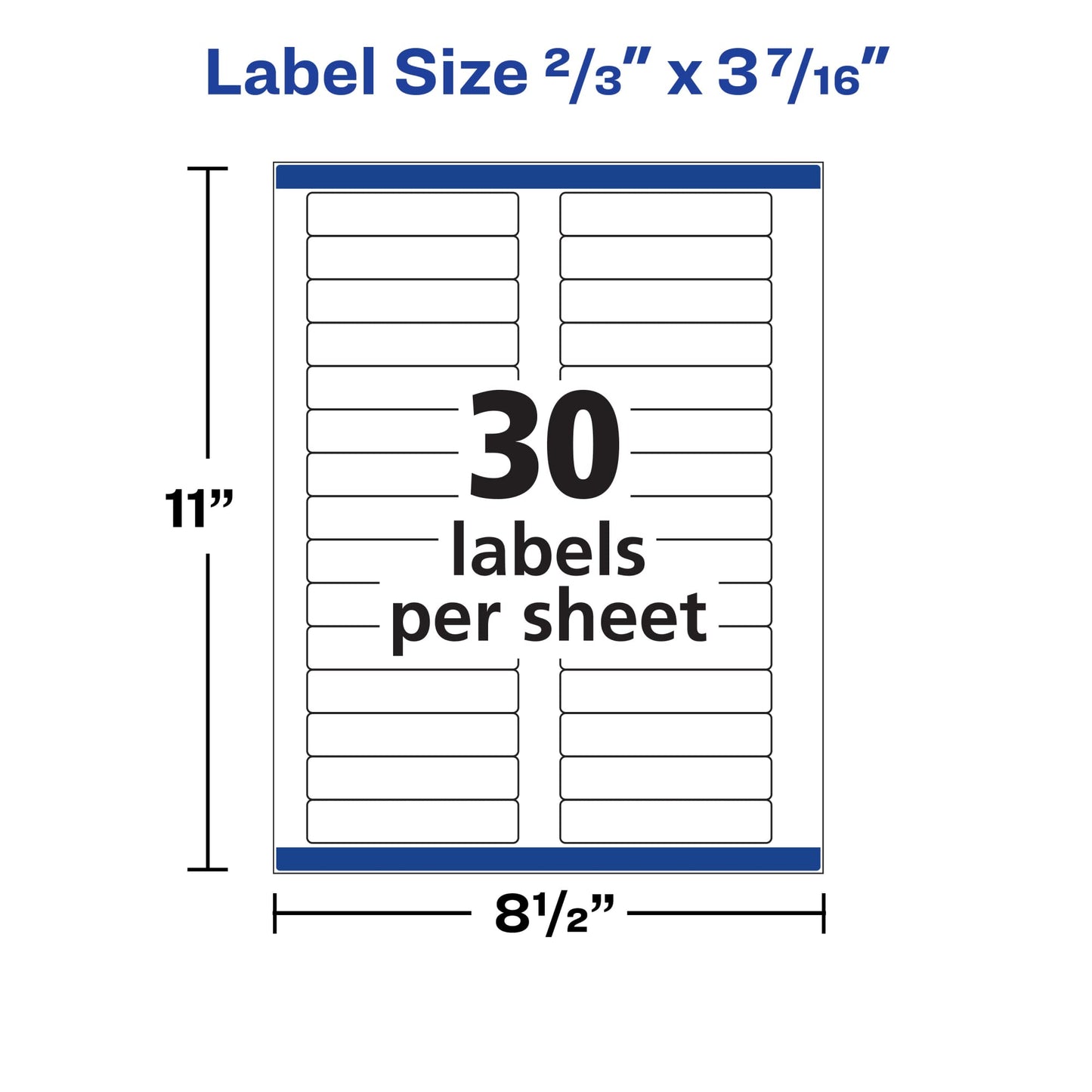 Avery TrueBlock File Folder Labels, 2/3" x 3-7/16", 1,500 Printable Labels, White, Permanent (5366)