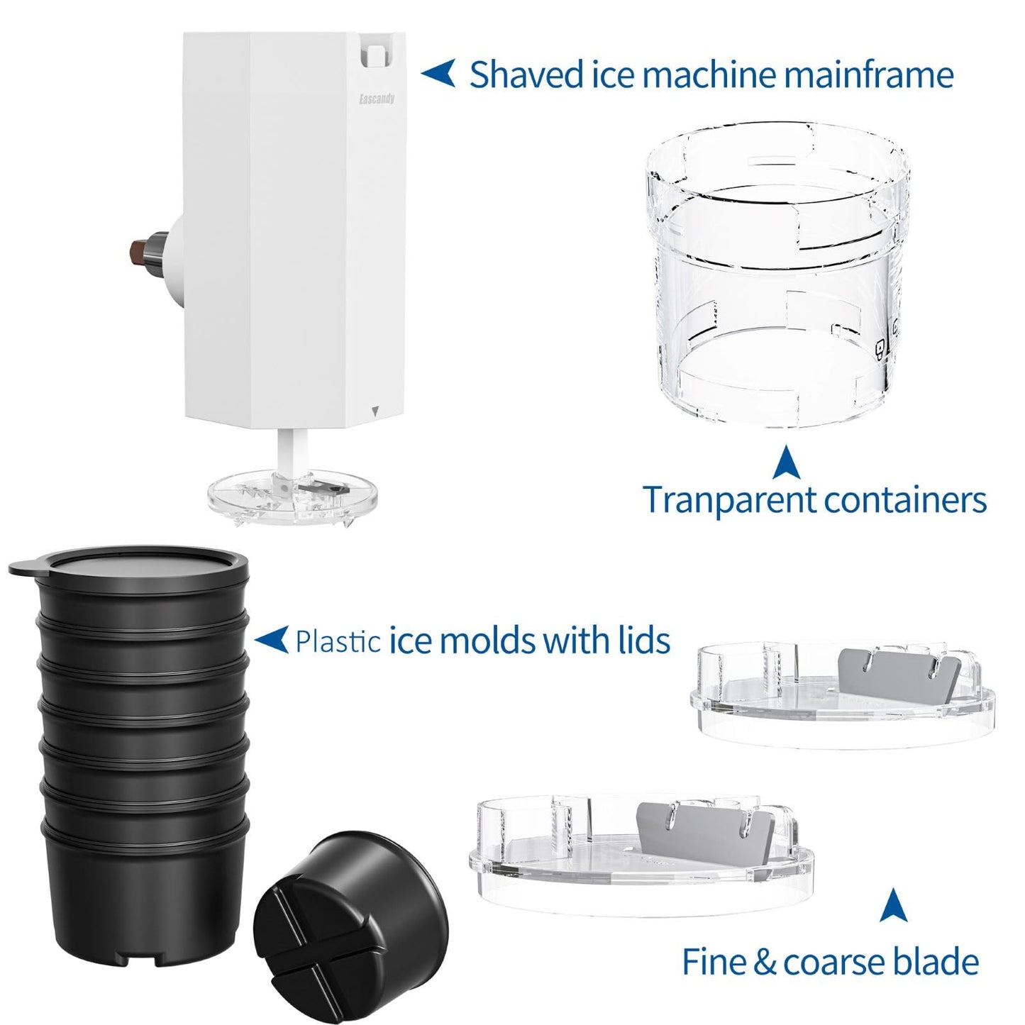 Shaved Ice Attachment for KitchenAid Stand Mixer, Snow Cone Maker for KitchenAid with 8 Ice Molds, Stainless Steel Blade Ice Shaver Attachment for Kitchen Aid Mixer