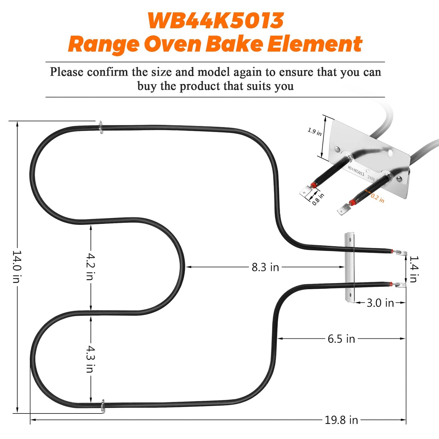 WB44K5013 WB44K5010 Range Oven Bake Element by Blutoget-Fit for GE Hotpoint Ken-more General Electric Oven Bottom Heating Element Replaces WB44K5008 WB44K5010 ERB44K5013 AP2030969 AP4404441