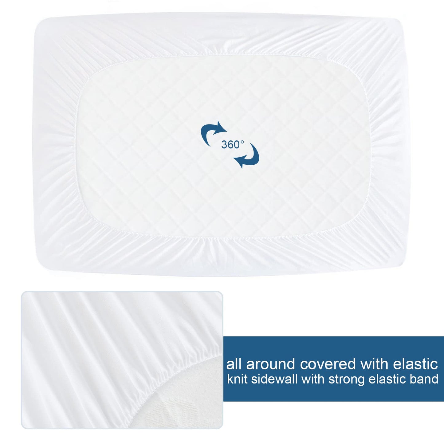 2 Pack Queen Mattress Protector Waterproof Mattress Topper Pad Cover Fitted Sheets up -18'' Premium Terry Absorbent & Skin Friendly Machine Wash Highly Protection Mattress Protector Queen Size