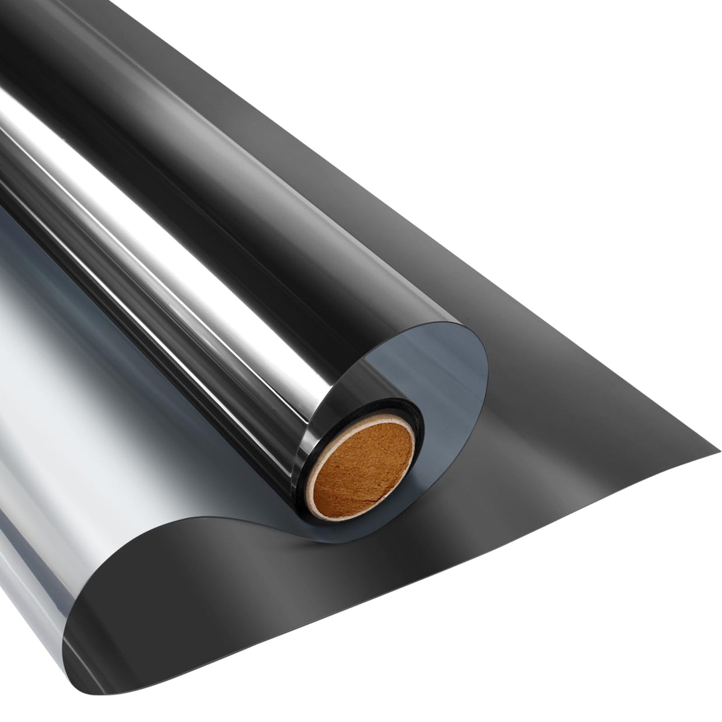KESPEN Window Film One Way Daytime Privacy Static Cling Sun Blocking Anti UV Reflective Window Tint for Home and Office, Black-Silver, 23.6 Inch X 13.1 Feet