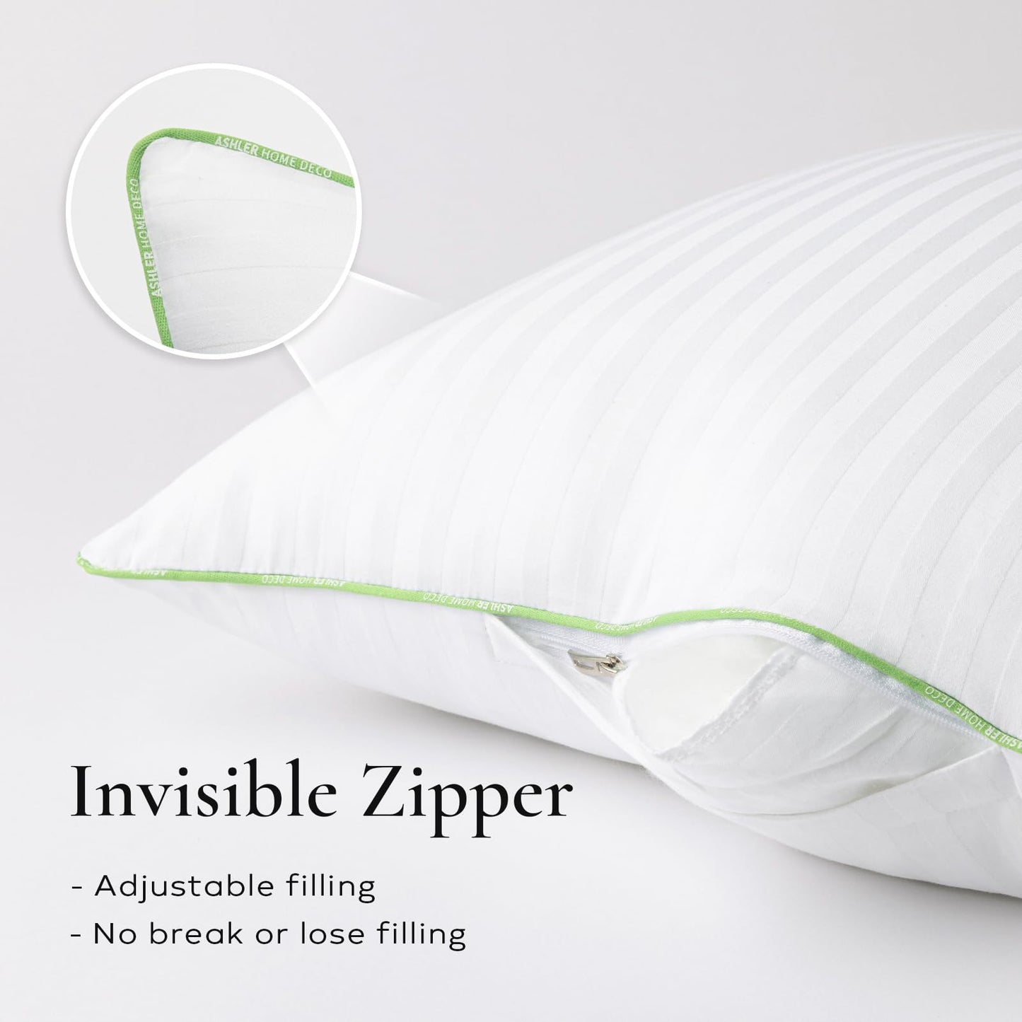 Ashler Home Deco Synthetic Down Pillow Inserts, 20x20 Down Alternative Throw Pillows Insert Sleeping Pillows with 100% Cotton Cover Decorative Pillow Stuffer for Sofa, Couch Bed(Set of 4, White)