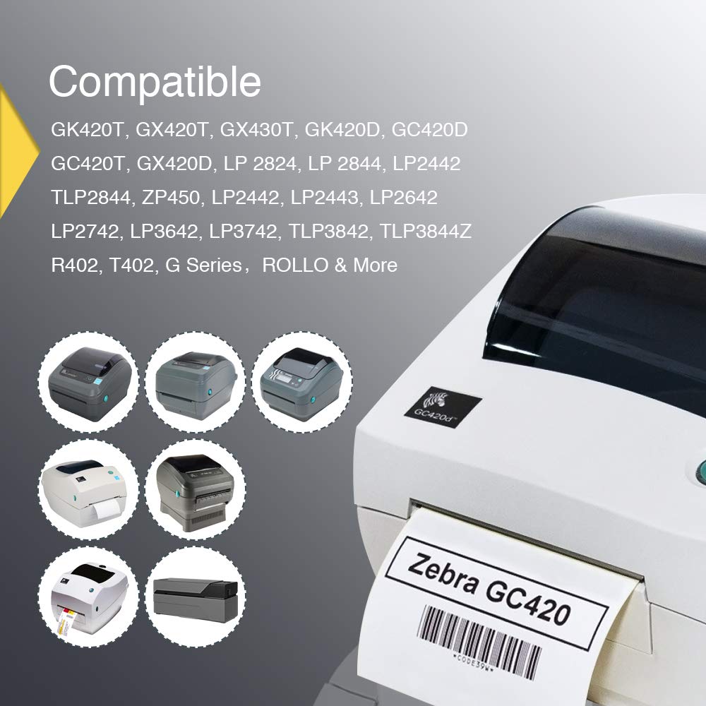 BETCKEY - 2.5" x 1" (64 mm x 25 mm) Multipurpose & Barcode Labels Compatible with Zebra & Rollo Label Printer,Premium Adhesive & Perforated [10 Rolls, 13800 Labels]