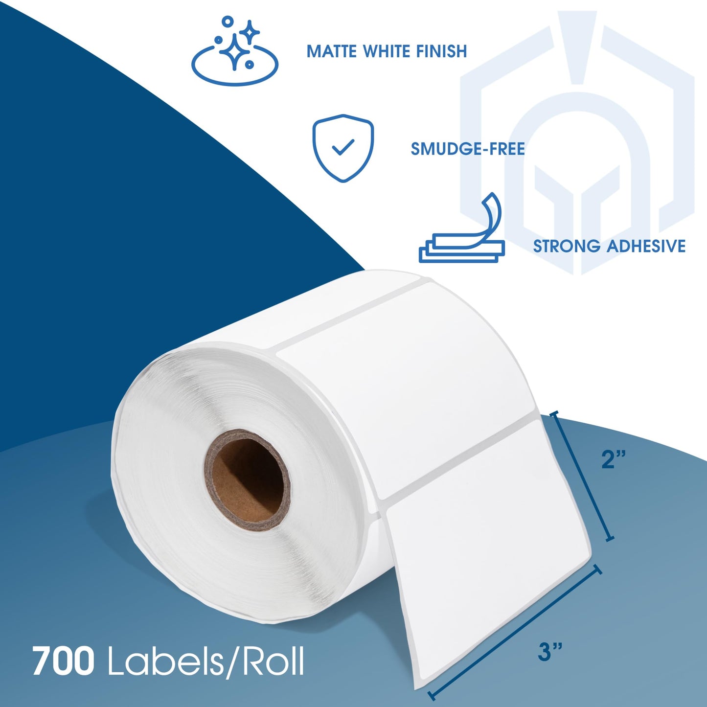 Spartan Industrial - 3" X 2" Direct Thermal Labels (7000 Count, 10 Rolls) - Perforated Product Price Barcode Stickers and Shipping Address Labels - Compatible with Zebra and Rollo Printers
