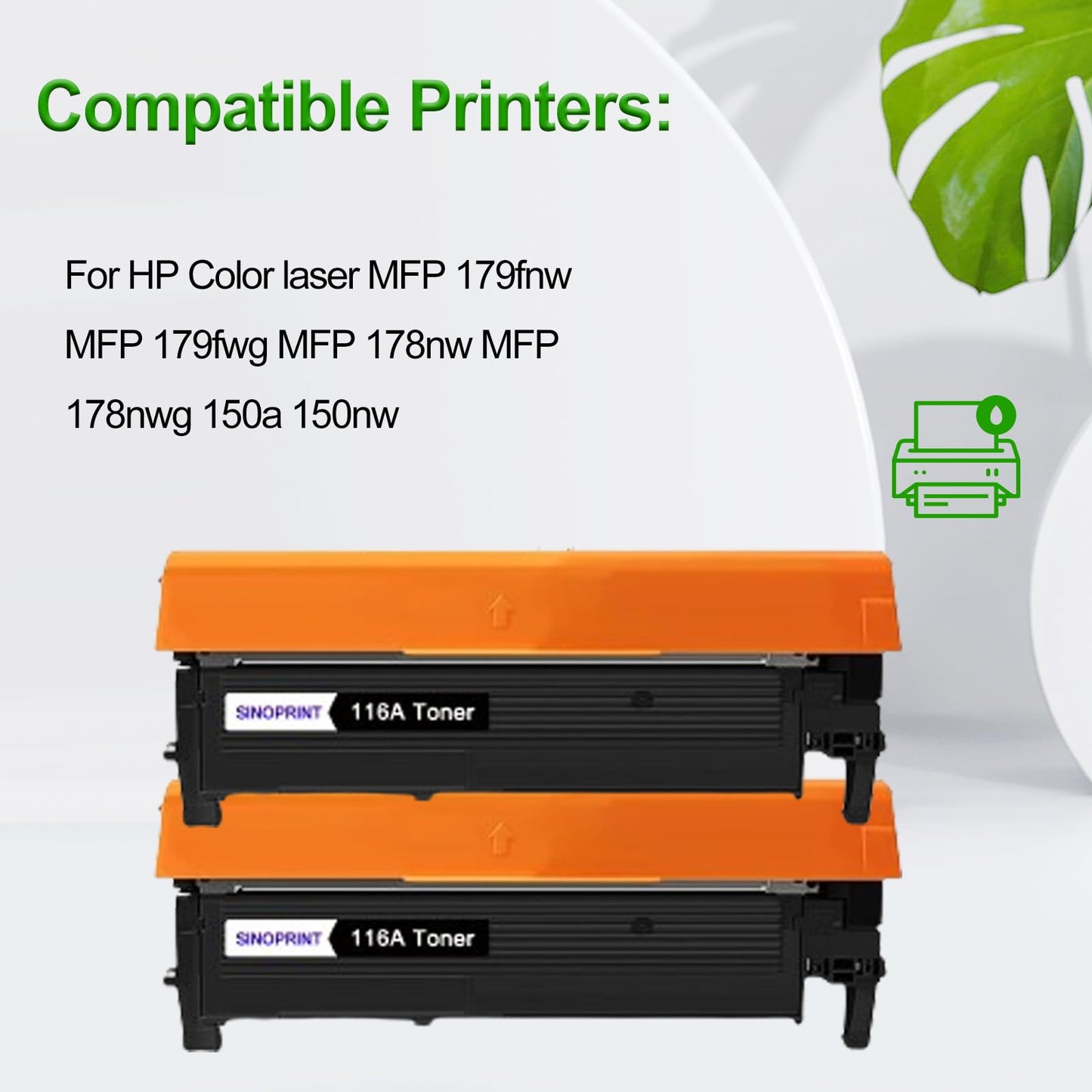 SINOPRINT 116A Compatible Toner Cartridges Replacement for HP 116A Black W2060A for HP Laser MFP 179fnw MFP 178nw 150a 150nw 179 178 150 Printers (2-Pack Black)
