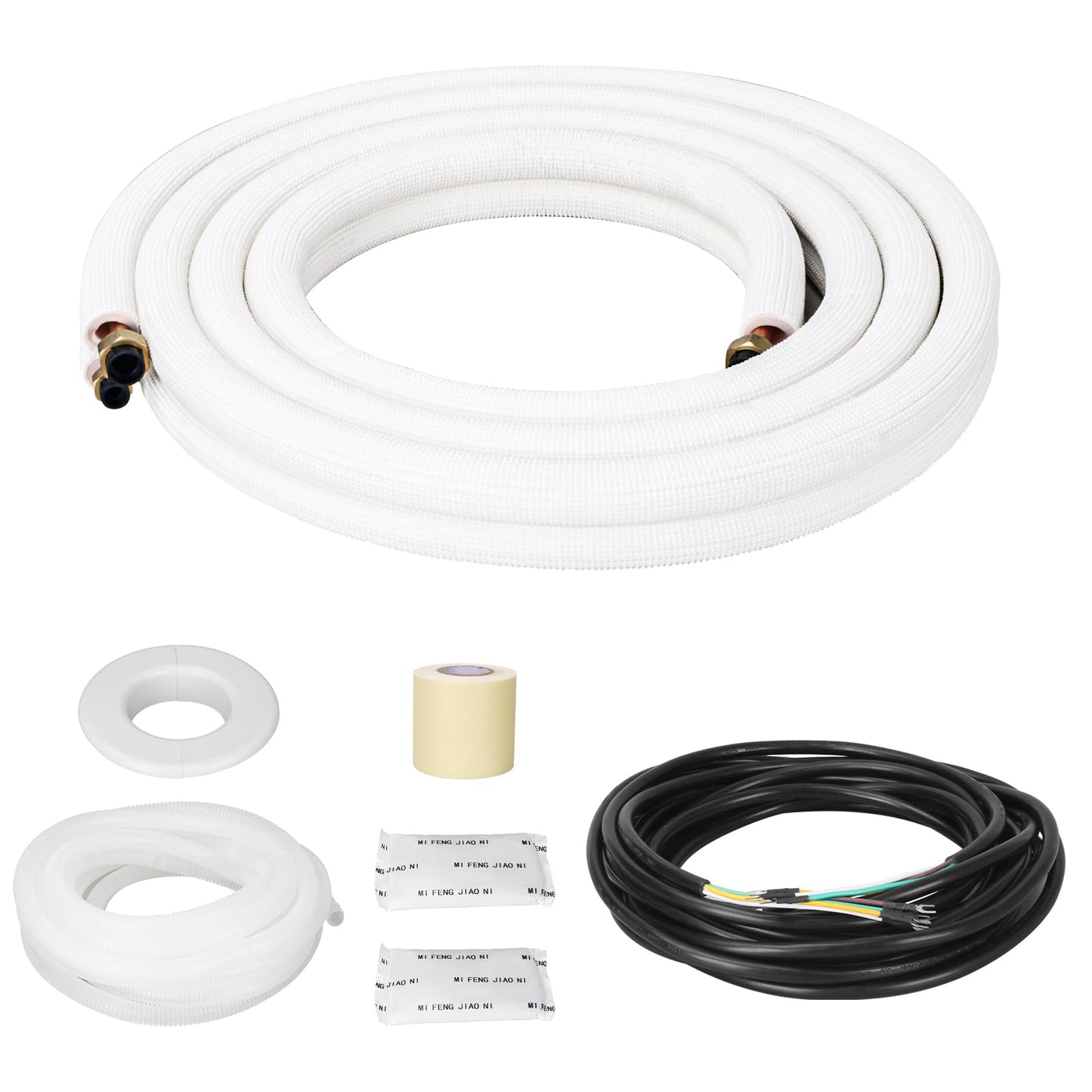 NEAGLORY 10 Ft Mini Split Line Set 1/4" & 3/8" O.D. Twin Copper Tubing Insulated Coil Copper Pipes HVAC for Mini Split AC and Heating Equipment