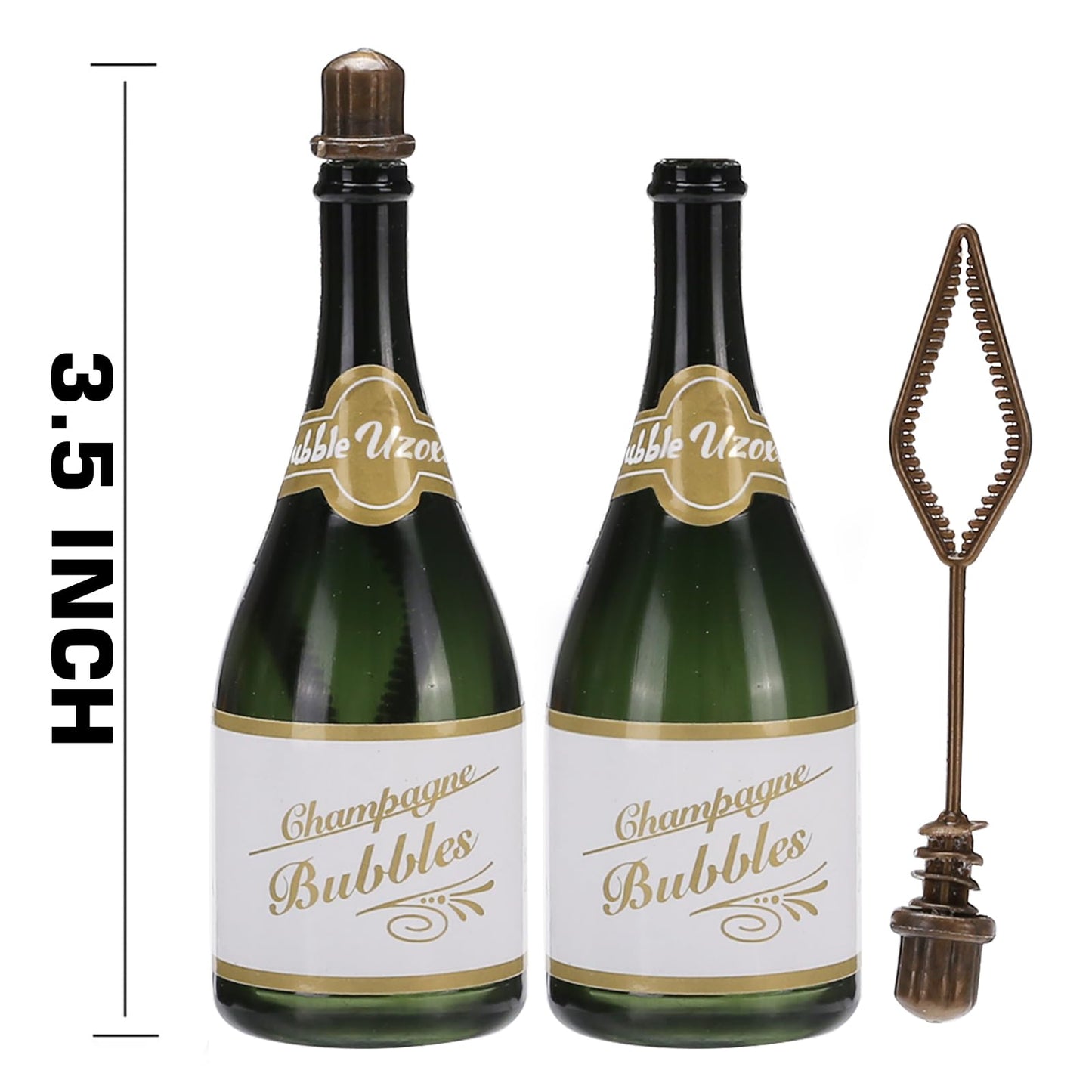 120 Pack Mini Champagne Bottle Bubble Bulk, Ideal for Wedding Send Off, Bridal Shower or Engagement, Anniversaries Celebration, Valentine’s Day, Family Reunion, Party Favor for Guests Newlyweds Couple