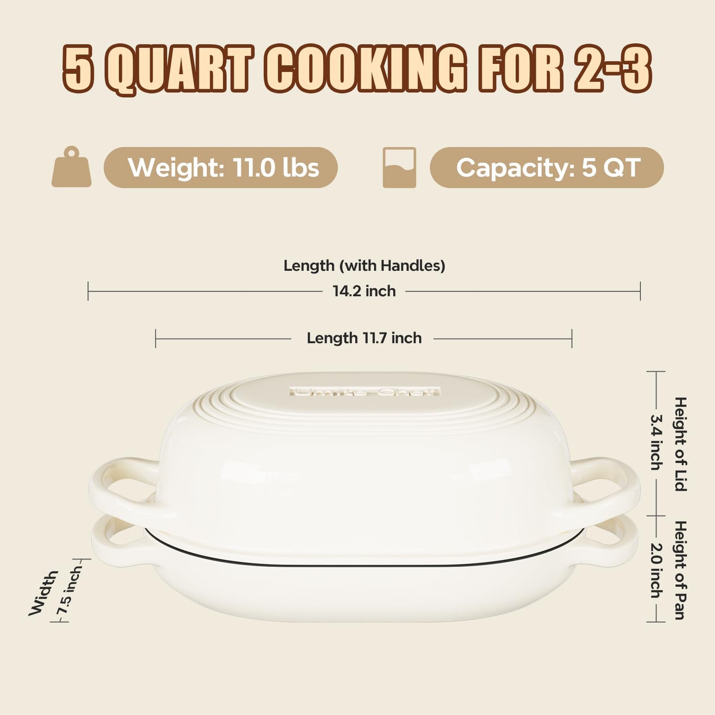Enameled Cast Iron Dutch Oven for Bread Baking - incl. Sourdough Bread-Baking Supplies like Banneton Bread-Proofing Basket - 5QT Loaf Cast Iron Bread Oven Pan& Meatloaf Pan with Lid, Sour Sough Tools, Lame (Cream White）