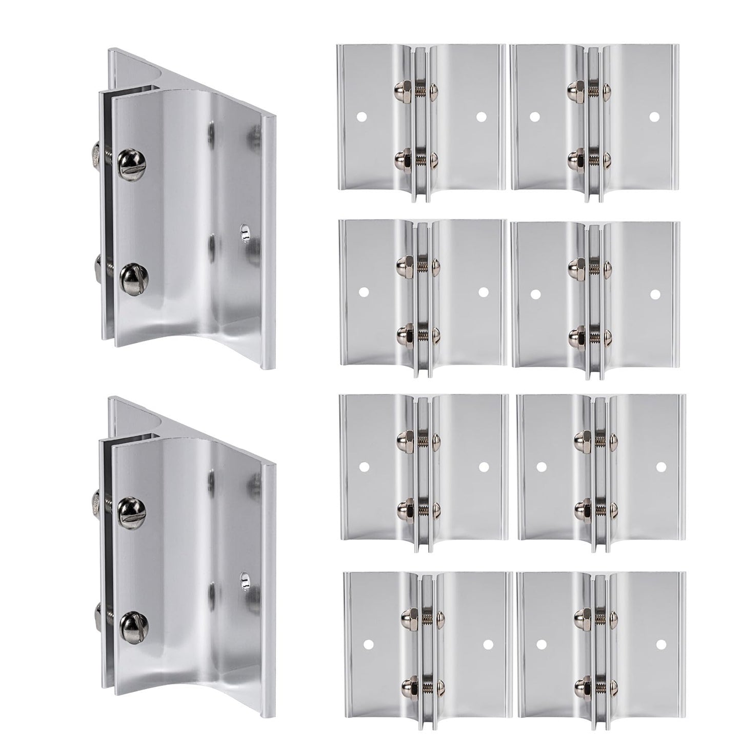 Aluminum Corridor Sign Holder, 10 Pack Direct Sign Mount Bracket, Design for Restroom, Conference Room Classic Silver Signs - 3" Length, 1/8" Substrate - Easy to Install