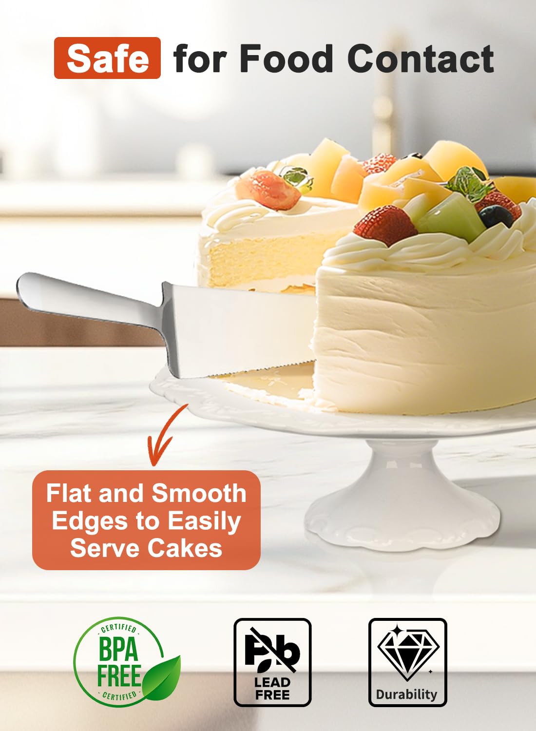 10" White Cake Stand for 8" Cake, Porcelain Cake Plate, Cake Pedestal Stand, Round Dessert Stand, Wedding Cake Stand for Party, Birthday, Baby Shower, Christmas, Home Decorating Cake Display Stand