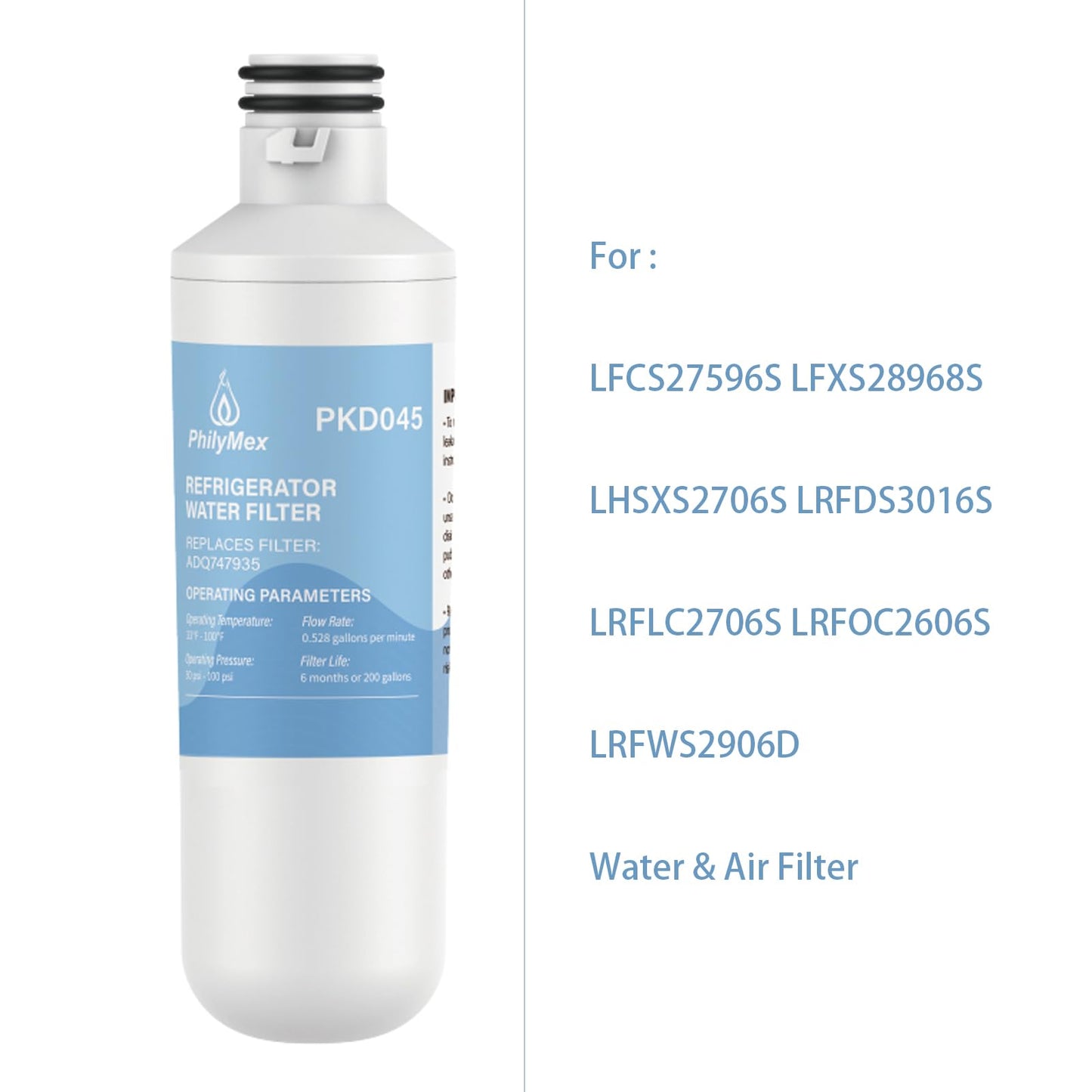 For L-G LFCS27596S LFXS28968S LHSXS2706S LRFDS3016S LRFLC2706S LRFOC2606S LRFWS2906D Water & Air Filter，3 Combo