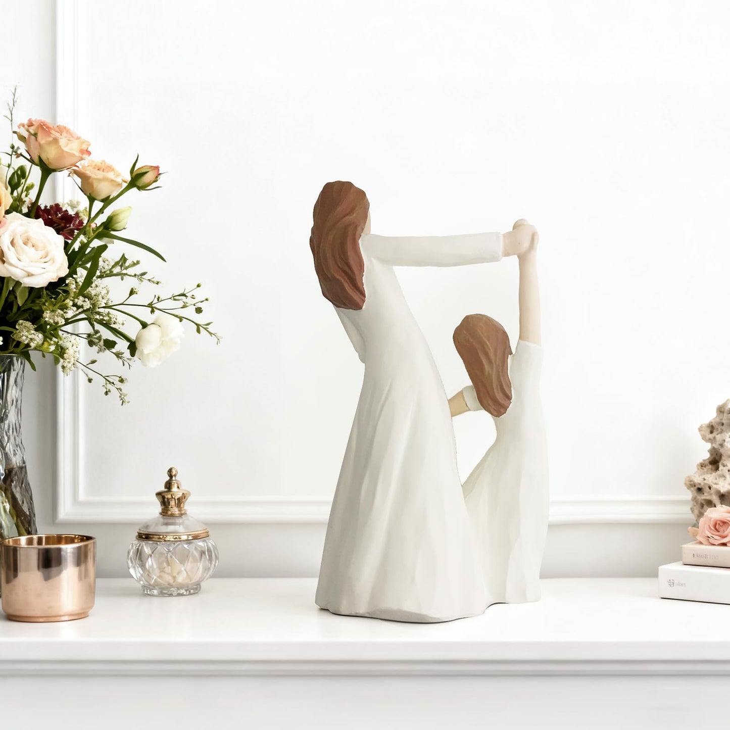 GZVDYG Mother Daughter Dancing Resin Figurine, 6.1" H,Cherished Gifts for Mom & Daughter, Birthday Wedding Mother's Day Timeless Keepsake Decor