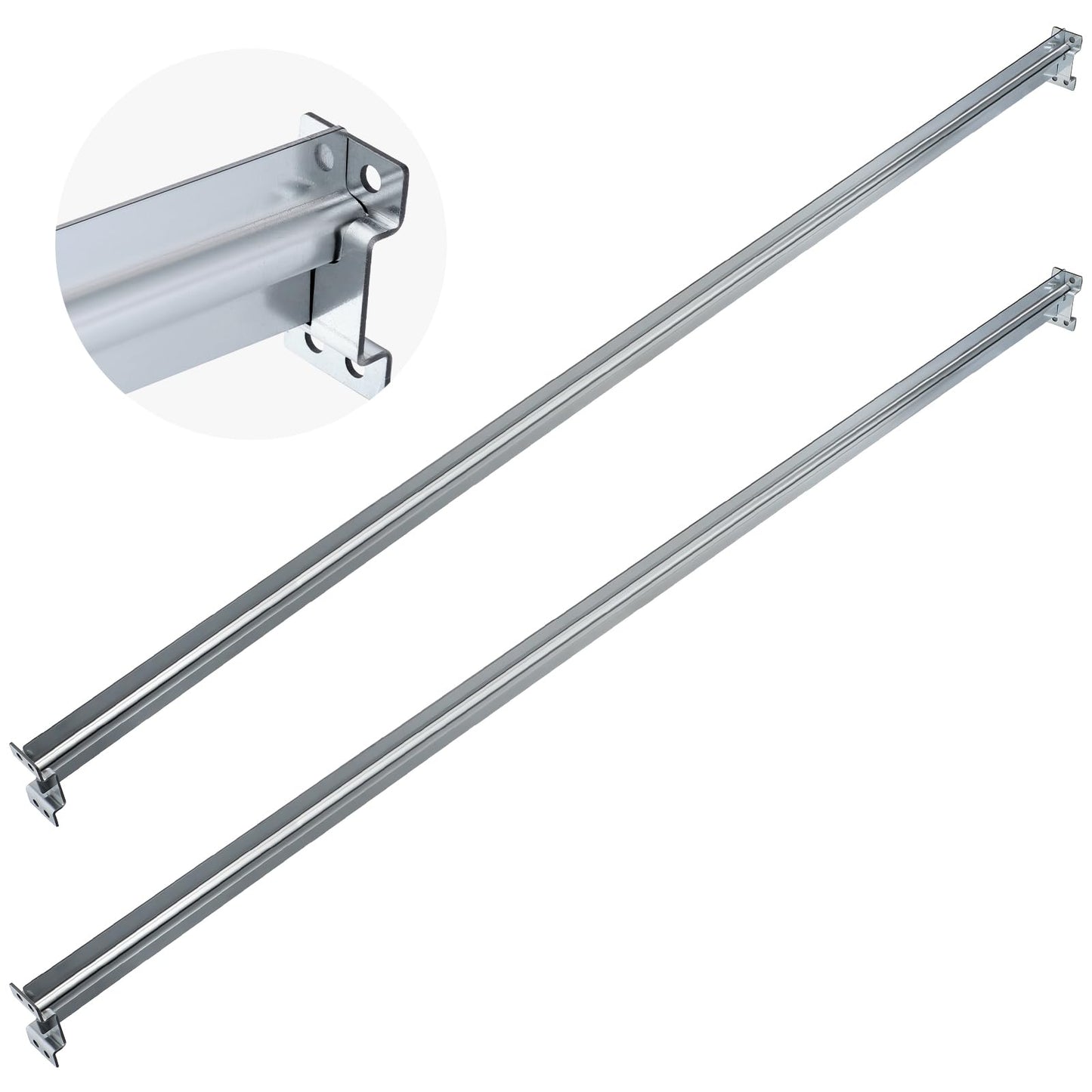 Trandraft 2 Pack Universal File Bars for Filing Cabinet Lateral Front to Back File Drawer Rail for Hanging Wood Cabinets Office Storage to Keep Organized(Silver)