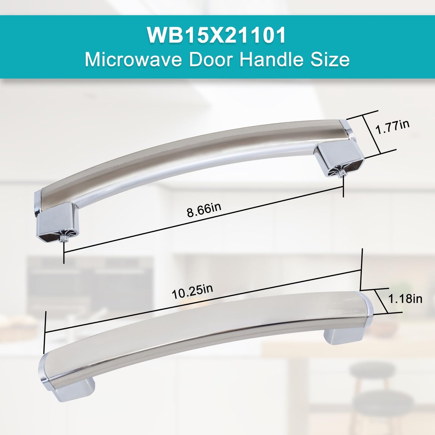 Upgraded WB15X21101 Microwave Oven Door Handle Compatible for GE Microwave Handle Replacement, Reinforced for General Electric GE Microwave Door Parts JNM3163RJ1SS, JNM3163RJ3SS, JVM3162RJ3SS