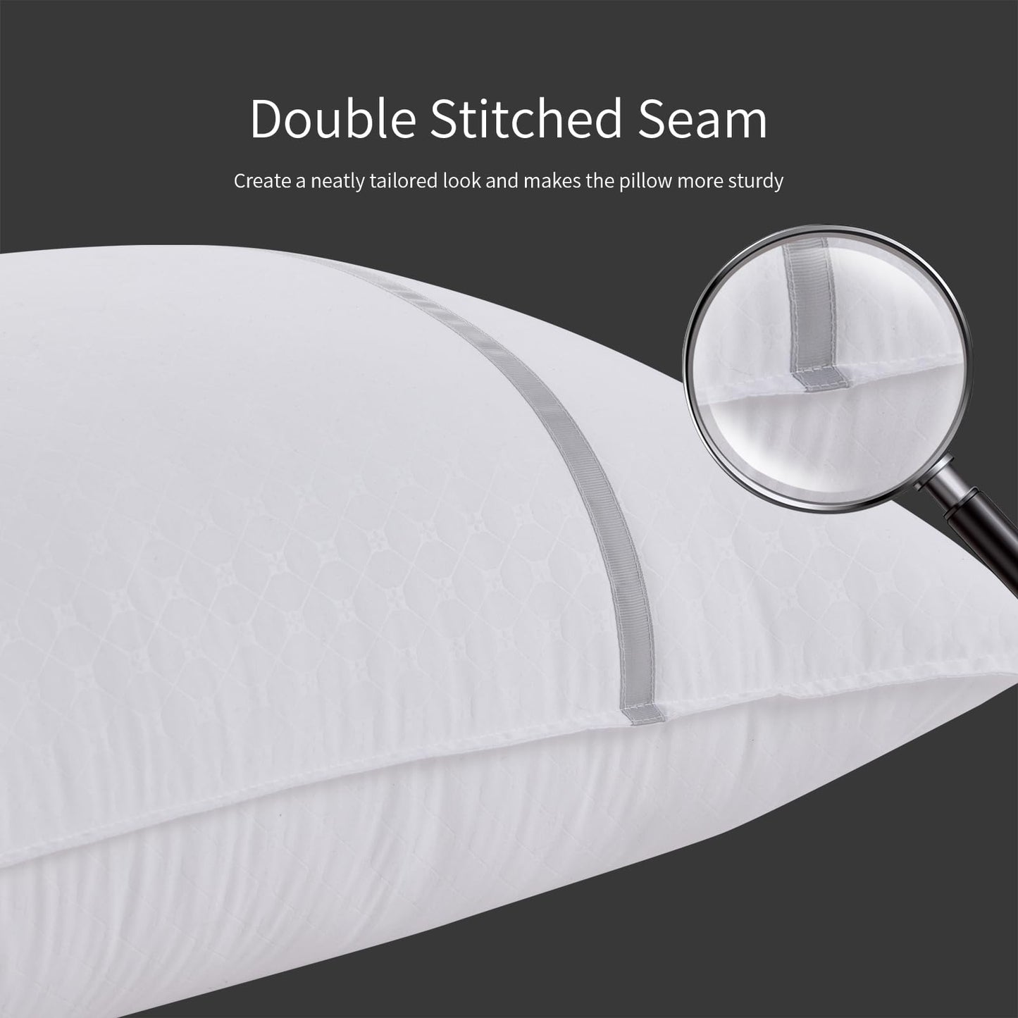 MUFEW Bed Pillows Standard Size Set of 2, Medium Firm Hotel Pillows for Sleeping, Cooling Pillows for Side & Back Sleepers, Down Alternative Filling, 20 x 26 Inches