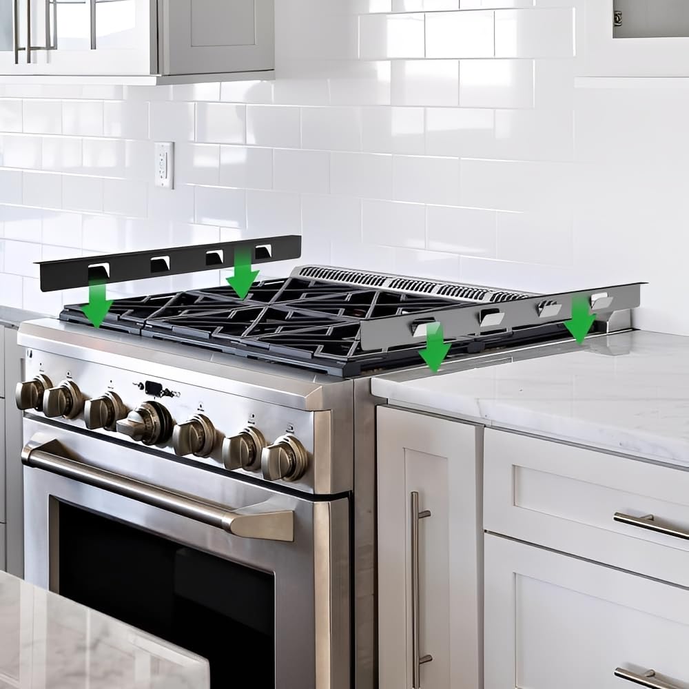 2 Pcs 316 Stove Gap Covers Stainless Steel Stove Gap Filler Range Trim Kit Between Oven and Countertop Dishwasher Dryer Heat Resistant and Easy to Clean (23.4'Matte Black)
