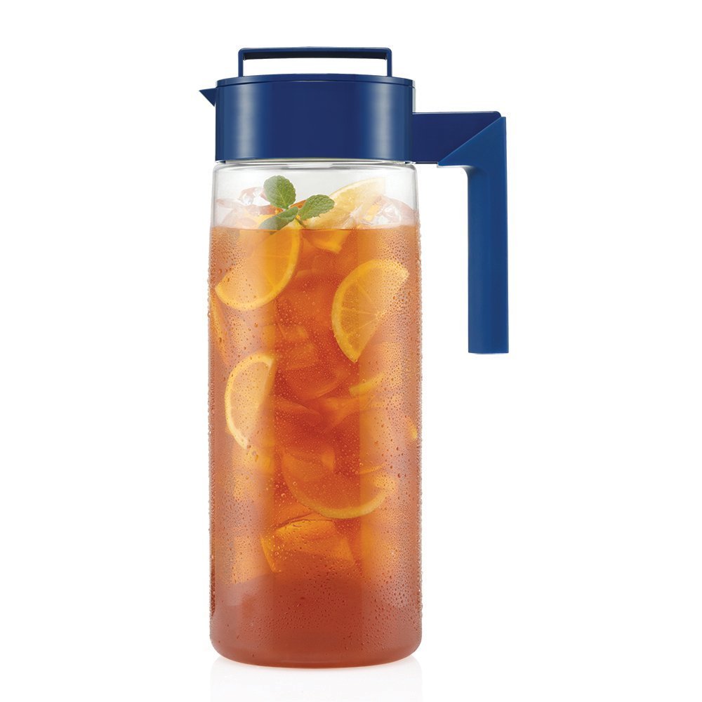 Takeya Flash Chill Iced Tea Maker - Versatile Tea Brewer for Loose/Bagged Tea - Patented Flash Chill Tech Hot/Cold Use BPA-Free Tritan Dishwasher Safe - Airtight Lid Made in USA - 2 Quart/Blueberry
