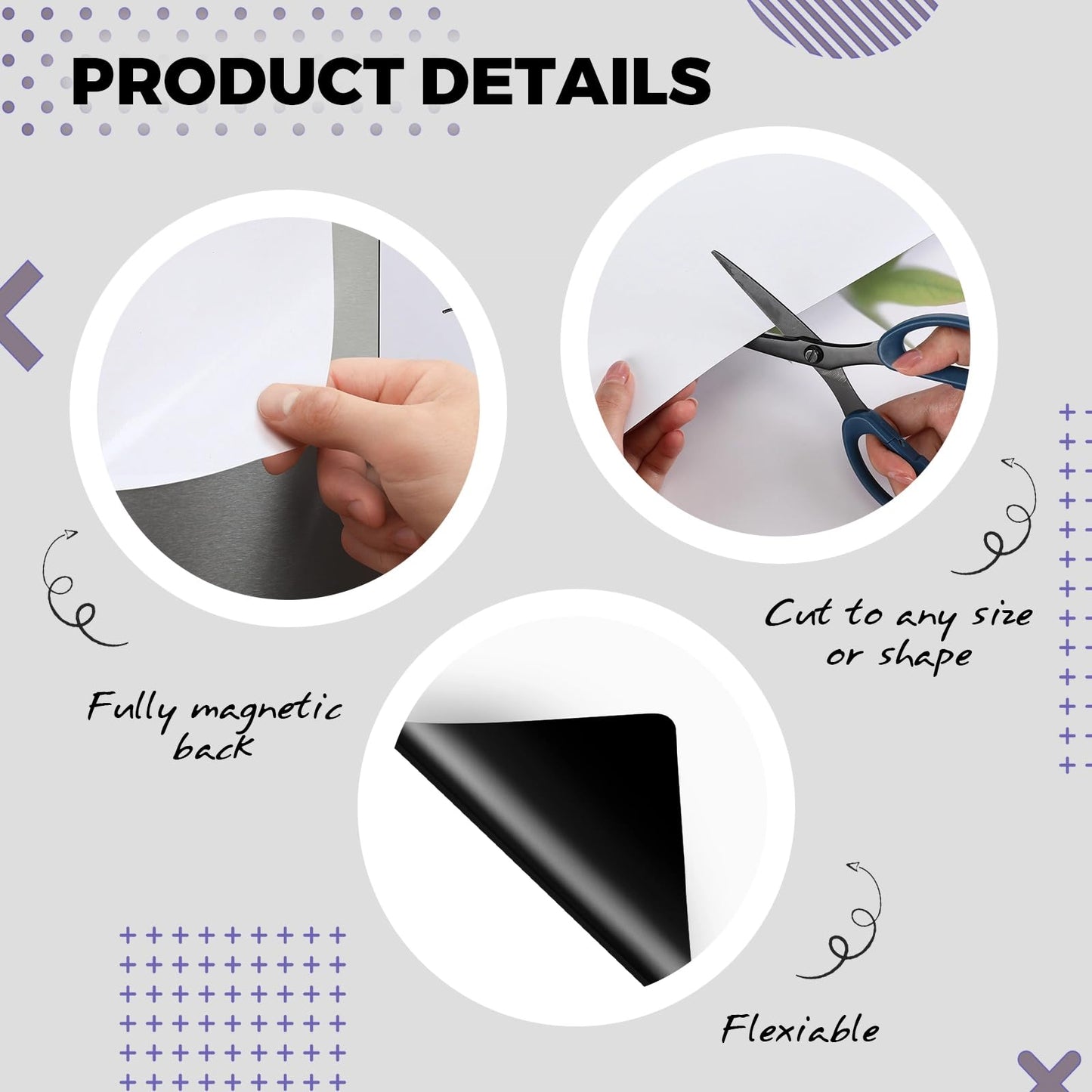 Tatuo 24 Pcs Magnetic Dry Erase Whiteboard Sheet White Magnetic Flexible Dry Erase Stain Resistant Whiteboard Sheets for Fridge Kitchen Organizer, Planner Shipped Flat(9 x 12 Inch)