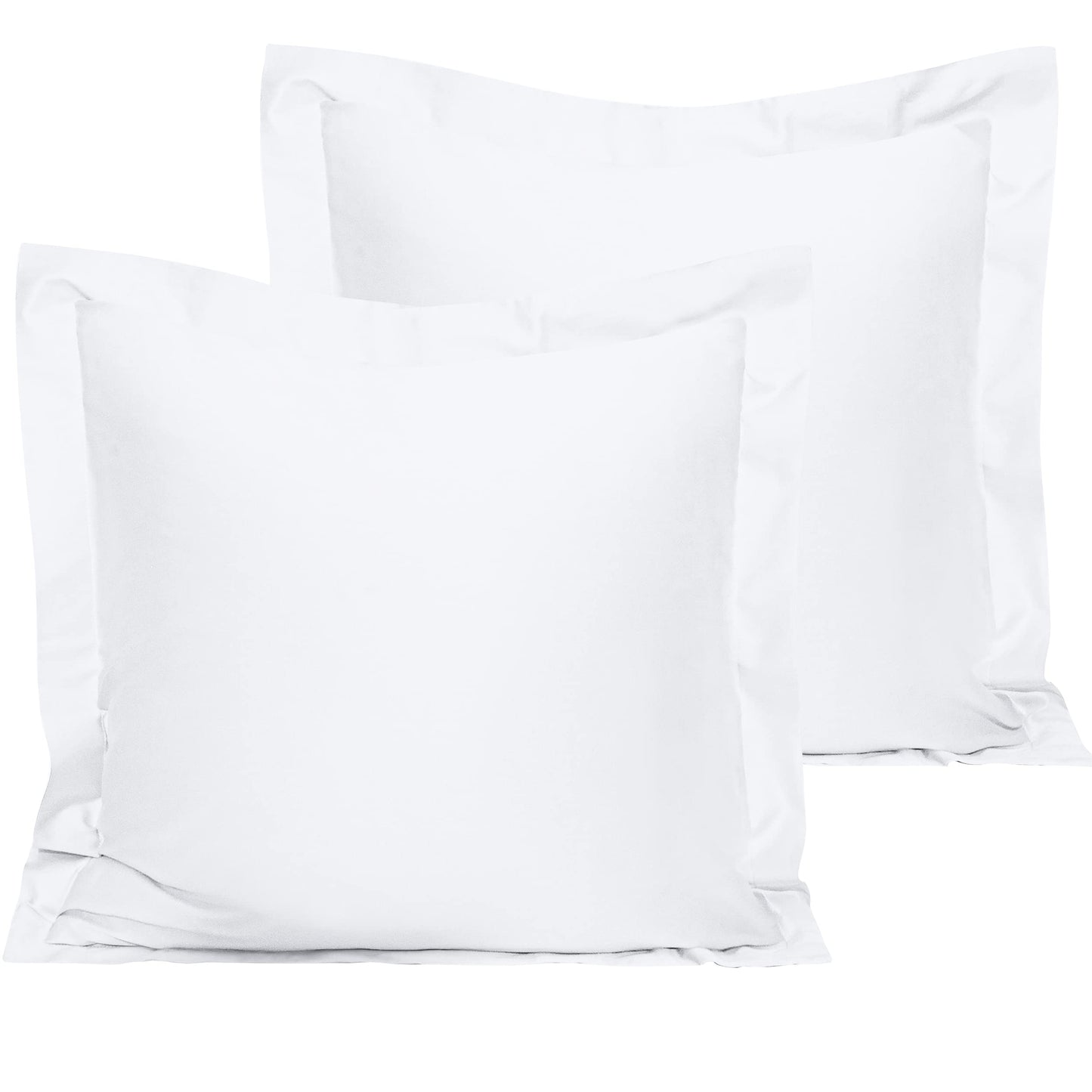 NTBAY Cotton 26x26 Euro Sham Covers - 500 Thread Count Egyptian Cotton Euro Pillow Covers, 2 Pack Super Soft and Breathable 26x26 Pillow Covers, Square Pillow Cases, White