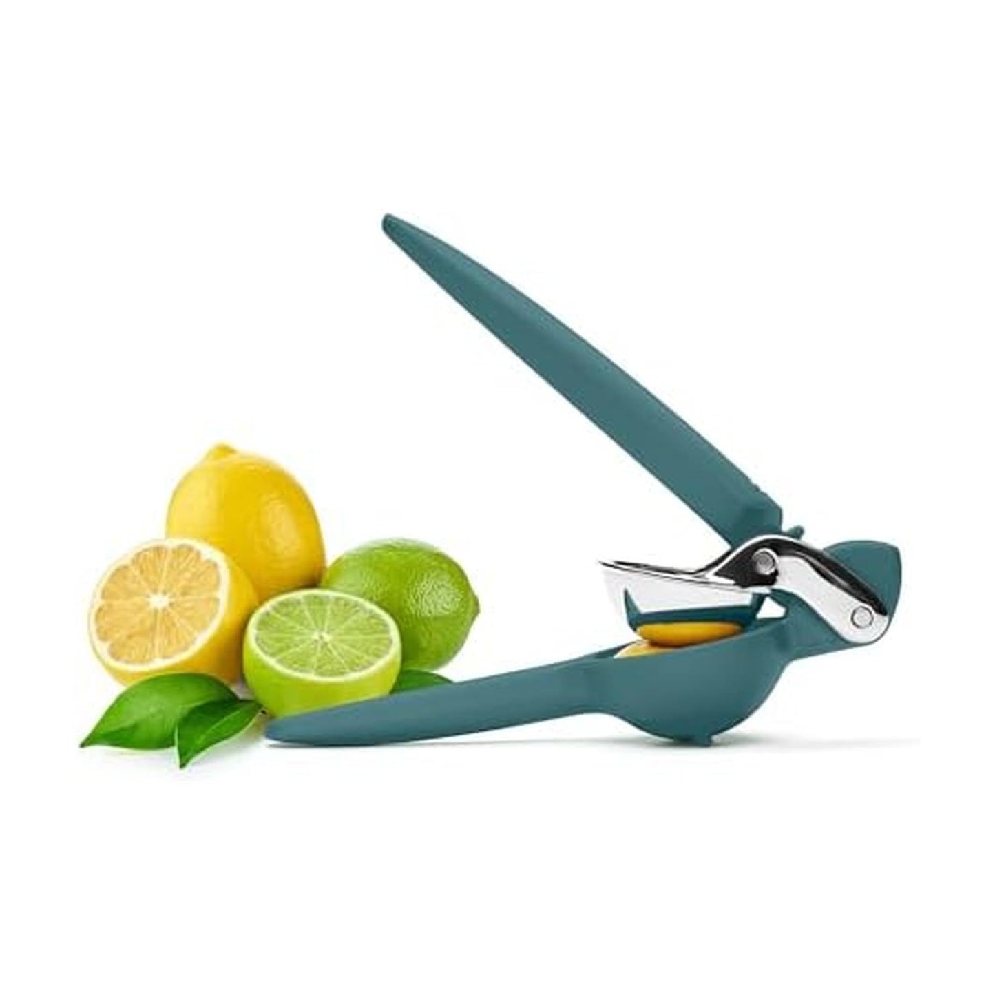Chef'n FreshForce Lemon Squeezer Citrus Juicer, Manual Hand Press with Dual-Gear Power for Maximum Juice Extraction, Durable, Collard Green